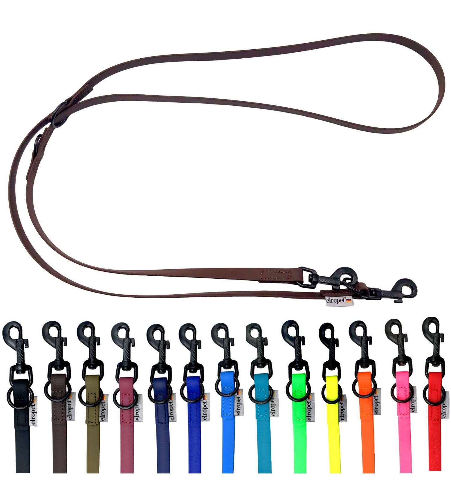 Biothane Dogeline Black Hook - Adjustable Leash for Small & Large Dogs | 2m 2.4m 2.8m 3.5m 5m | Durable & Stylish Brown 9mm - Buy Online on SooperMarket.com