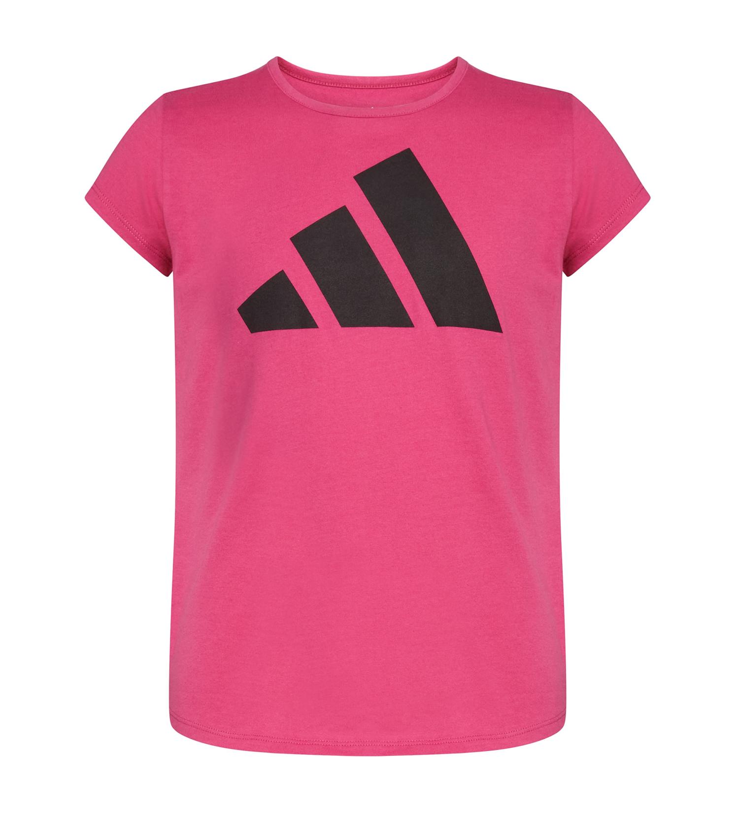 adidas Girls' 3T Short Sleeve Cotton Tee - Semi Lucid Fuchsia - Buy Online on SooperMarket.com