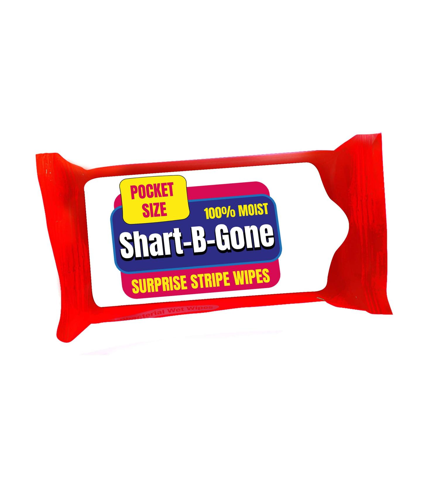 Shart Be Gone Surprise Stripe Wipes - Funny Travel Size Moist Wipes for Teens & Adults | International Shipping Available - Buy Online on SooperMarket.com