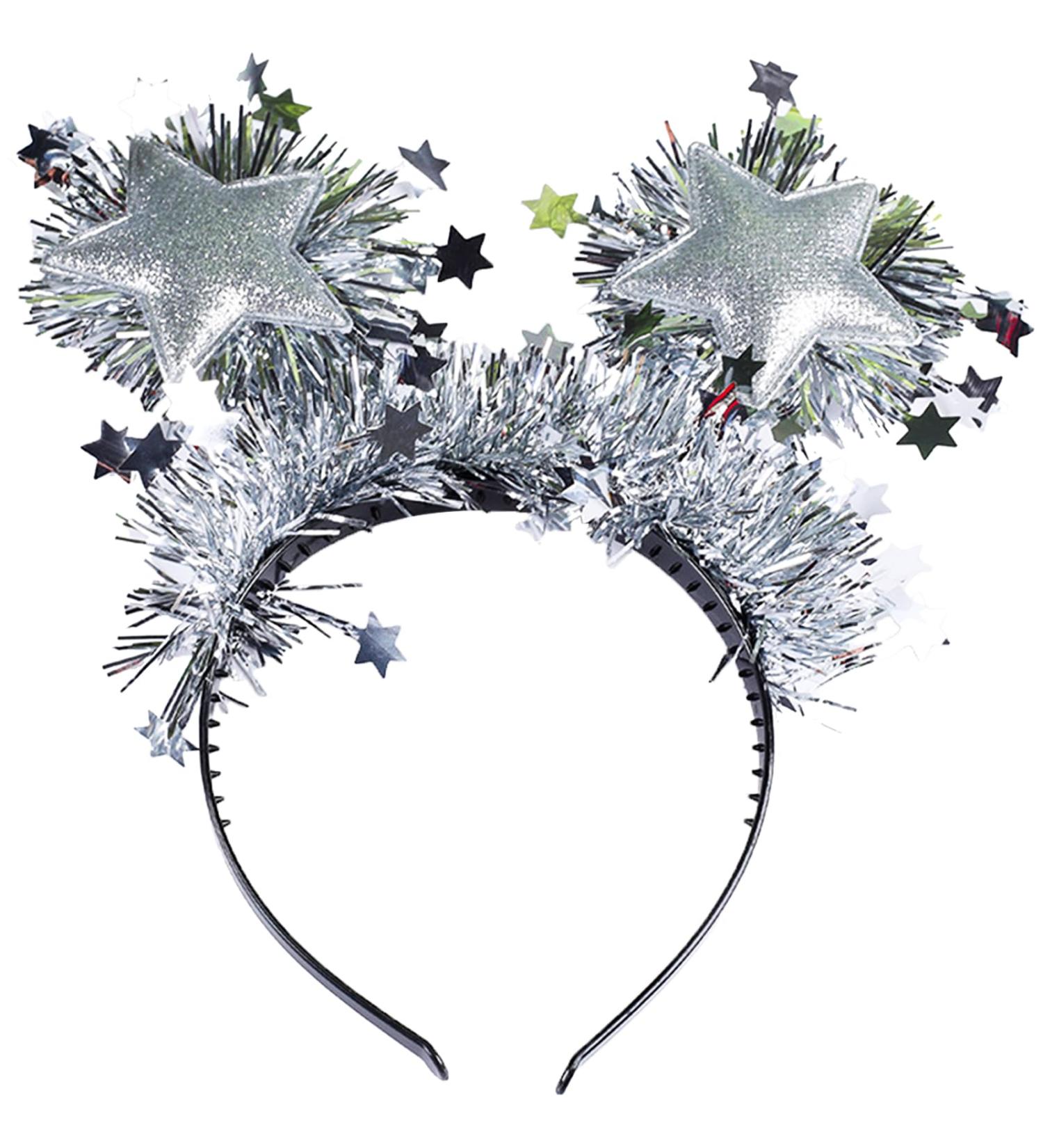 Star Headband Silver Star Hair Loop Five Pointed Star Headband Double Star Accessories Vintage Headband for Women Girls - Buy Online on SooperMarket.com