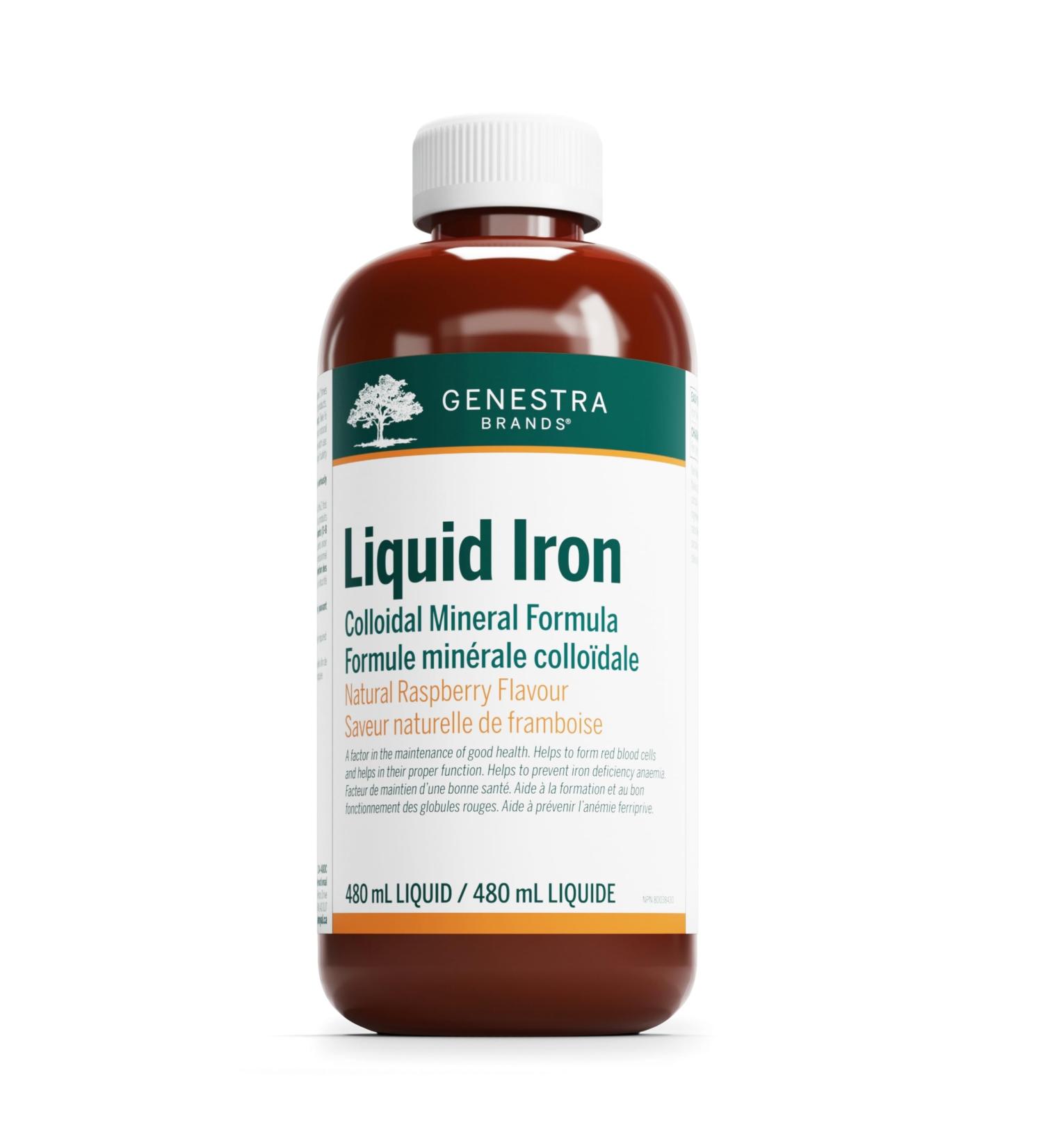 Genestra Brands - Liquid Iron - Colloidal Mineral Formula - 480 ml Liquid - Natural Raspberry Flavour - Buy Online on SooperMarket.com