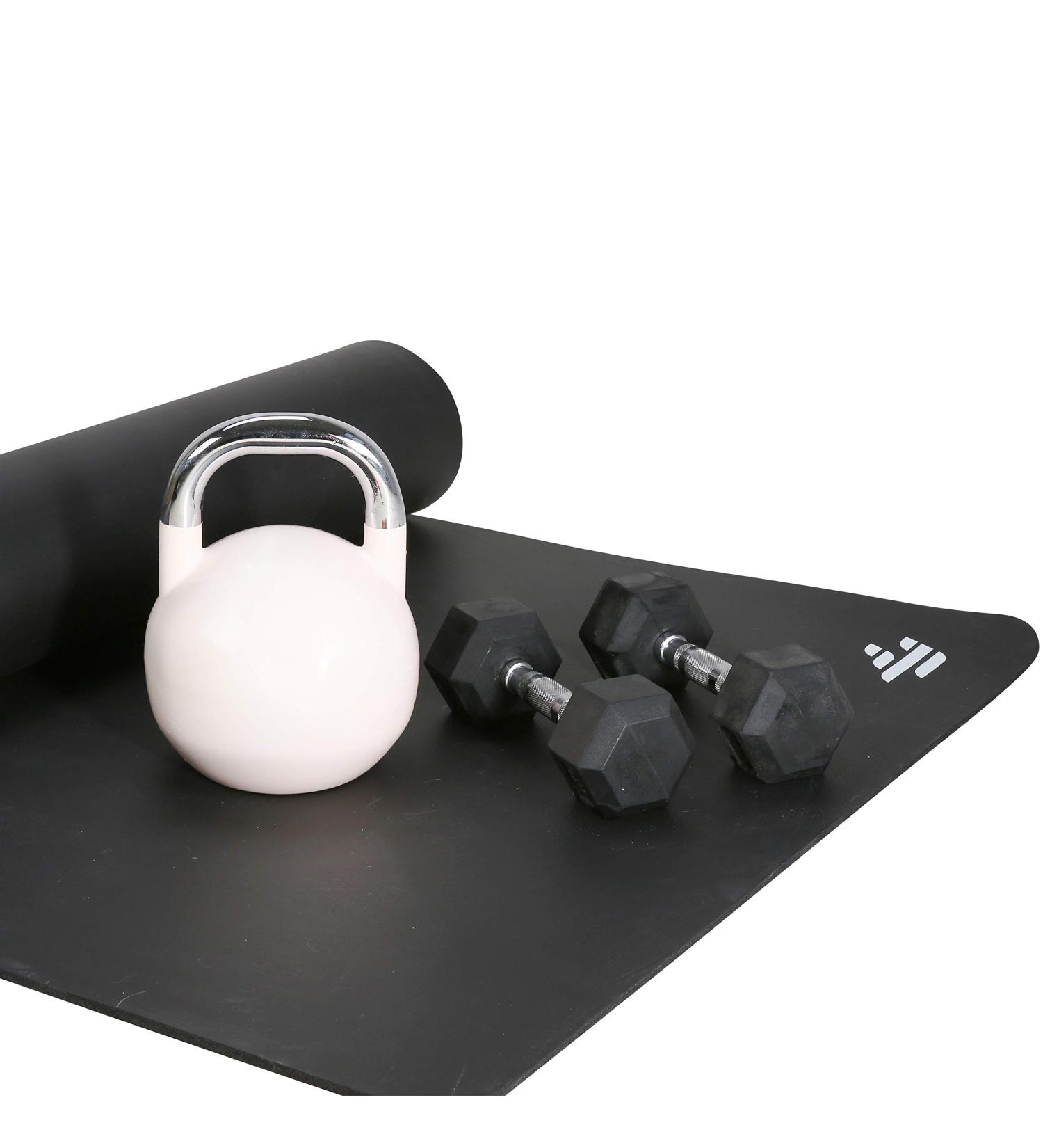 Finer Form Over-Sized Exercise Equipment Floor Mat for Home Gym - Ideal for Weight Benches, Treadmill, Exercise Bikes, Elliptical, Yoga, HIIT, and Cardio - Works on Floor and Carpet - Buy Online on SooperMarket.com
