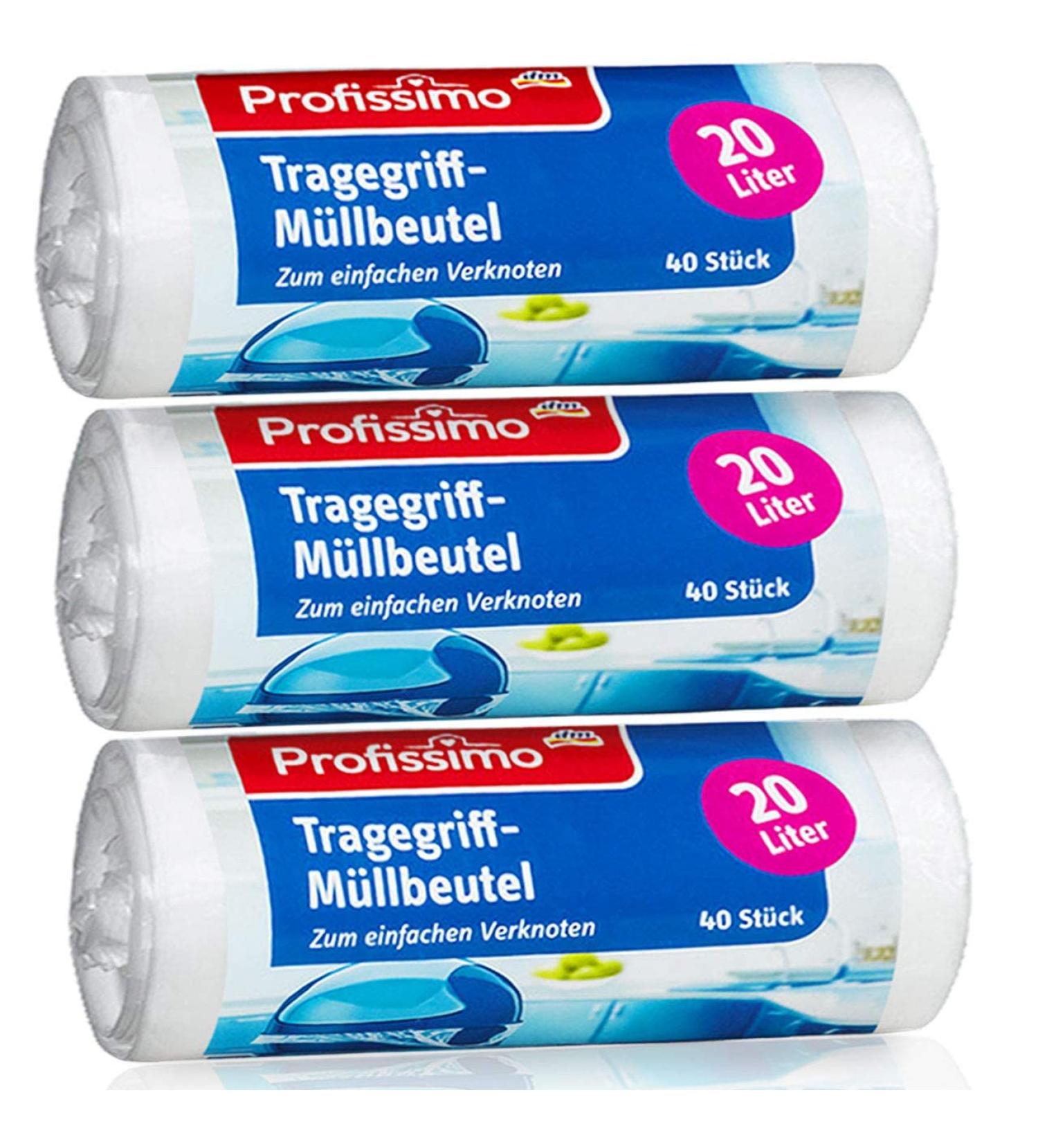 Buy Tear-Resistant Garbage Bags with Handle - 20L Leak-Proof Recyclable - 3x40 Count | International Shipping Available - Buy Online on SooperMarket.com