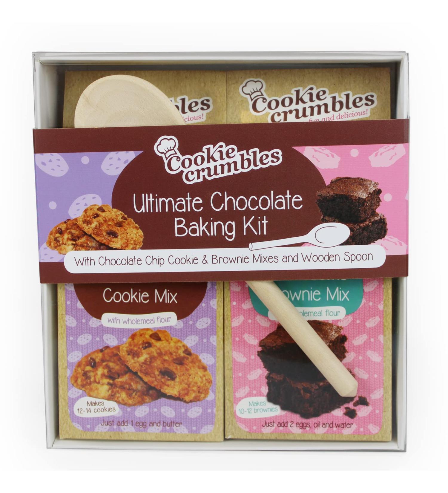 Ultimate Chocolate Baking Kit - Chewy Cookie & Wholesome Brownie with Wooden Spoon | Ideal Gift for Chocolate Lovers - 358g - Buy Online on SooperMarket.com