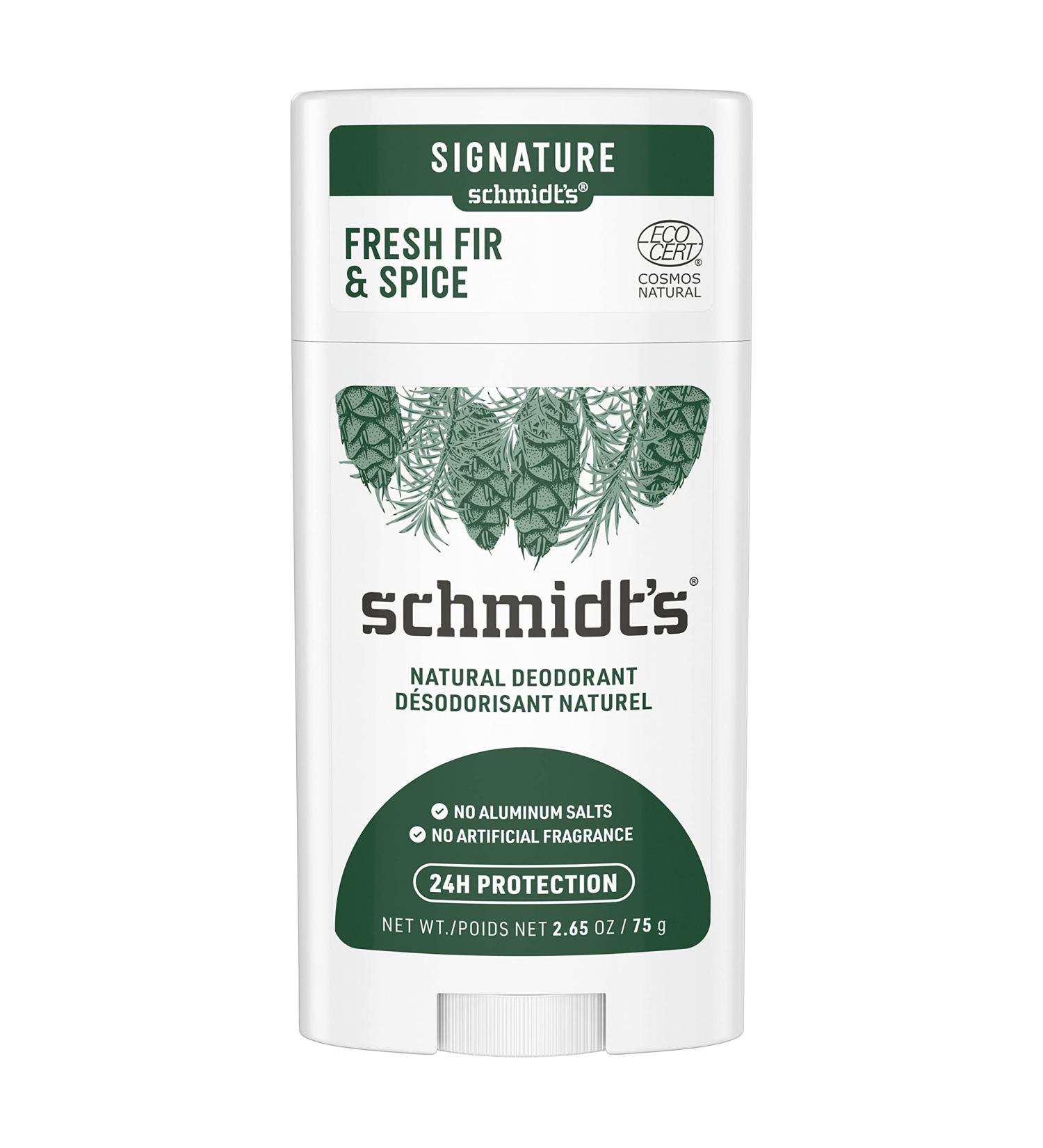 Schmidt's Aluminum Free Natural Deodorant for Women and Men Fresh Fir and Spice with 24 Hour Odor Protection Certified Natural Vegan Cruelty Free 2.65 oz Fresh Fir and Spice 2.65 Ounce (Pack of 1) - Buy Online on SooperMarket.com