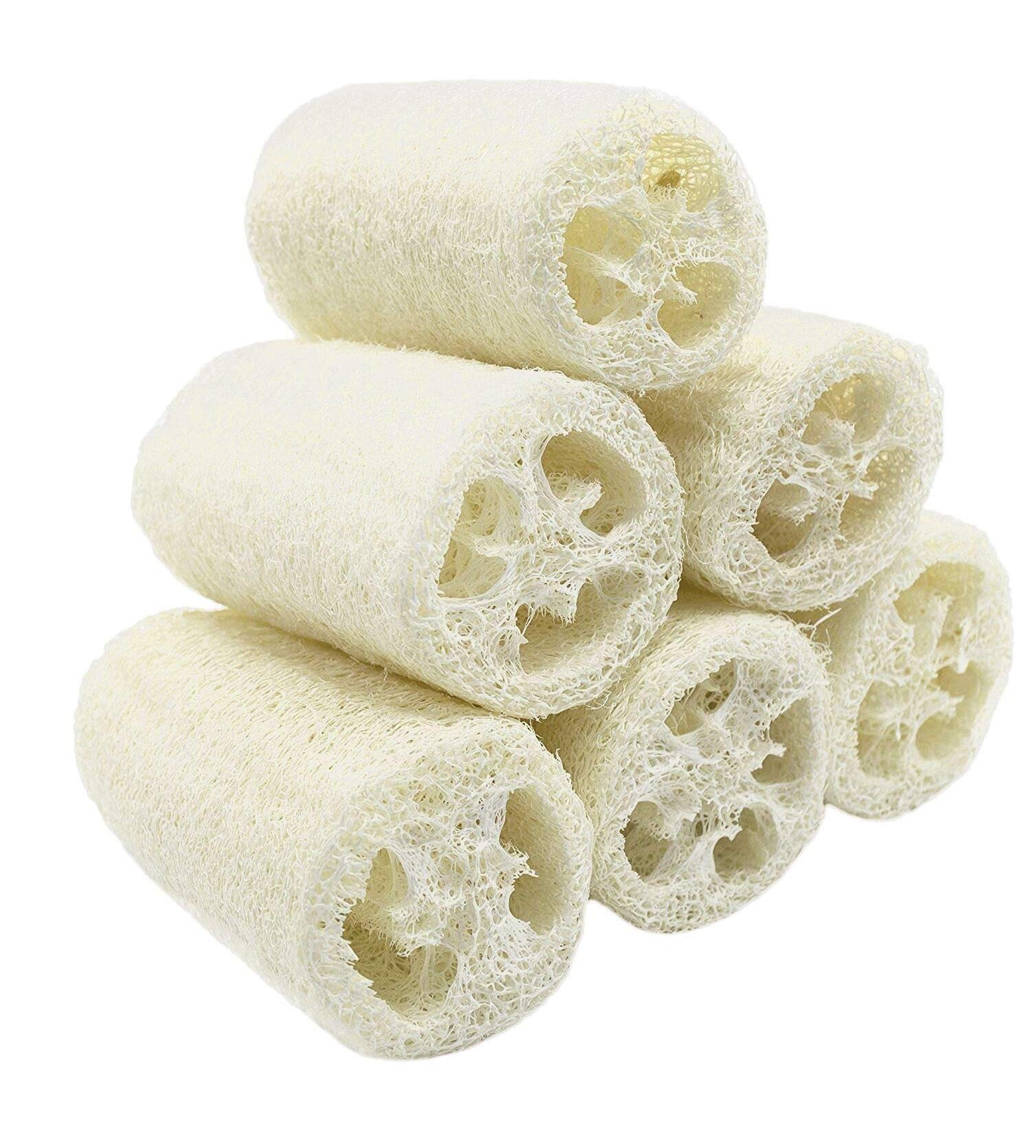 MAYMIIHOME 100% Natural Organic Loofahs 6 Pack - Exfoliating Spa Scrubber for Body Wash - Removes Dead Skin, Made with Organic Luffa - Buy Online on SooperMarket.com