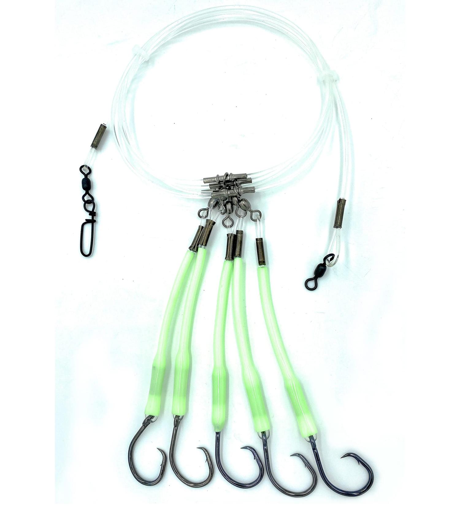 Deep Drop Fishing Rig with 5 Demon Circle 6/0 Hooks and Glow Sleeve - Snapper Rig - Buy Online on SooperMarket.com