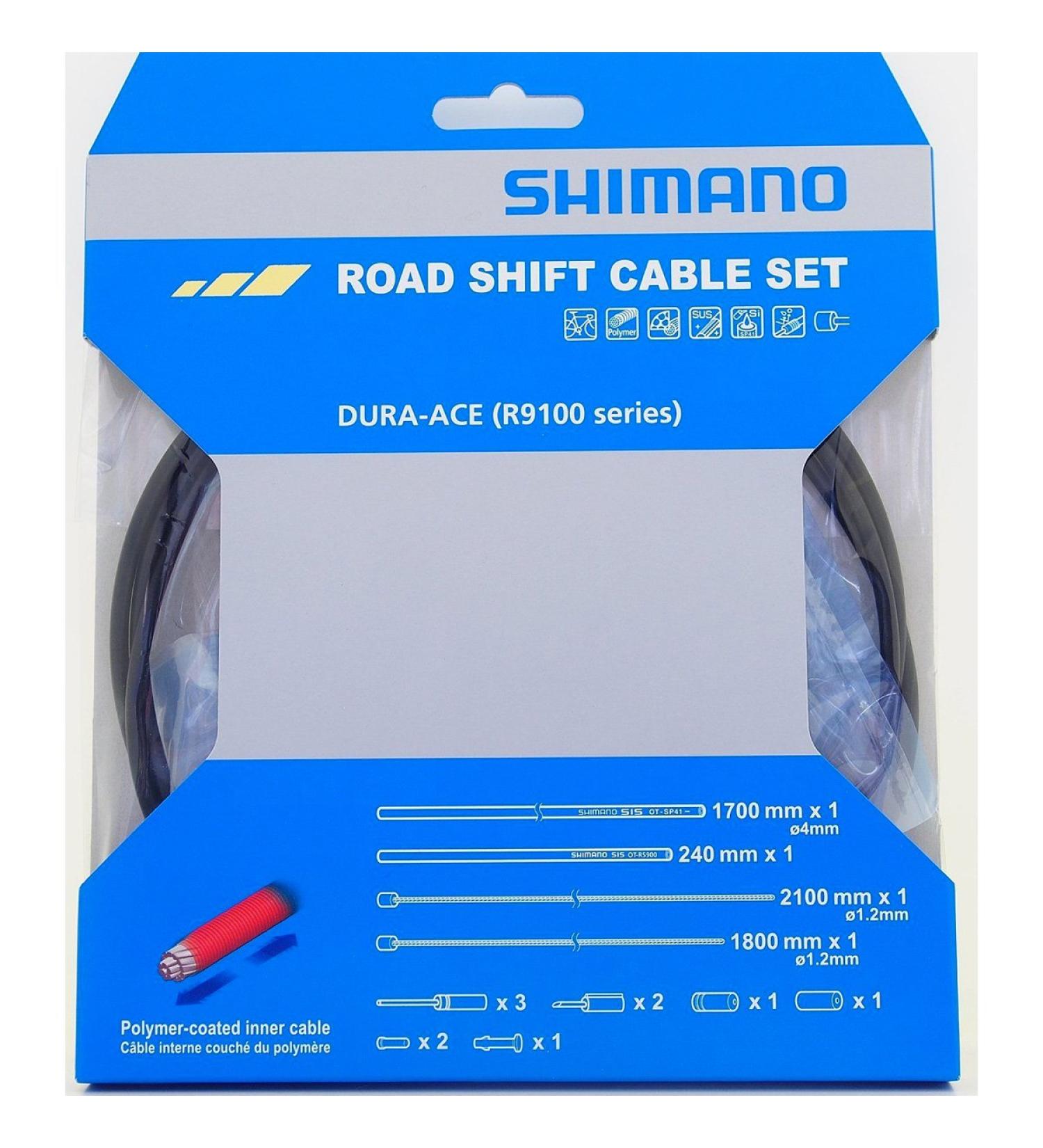 SHIMANO Road OT-SP41 Polymer Coated Shift Cable Sets for Dura-Ace R9100 Series(OT-RS900 is Included) Black