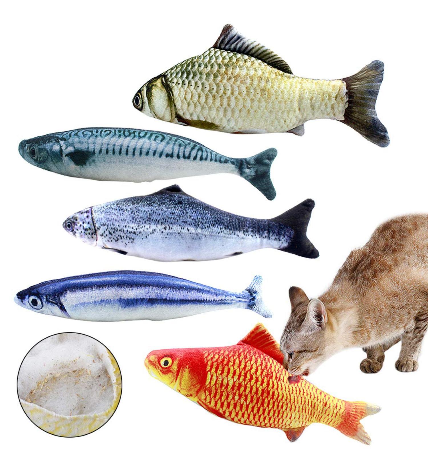 NATUCE 5PCS Catnip Fish Toys for Cat 20 cm Cat Toys Cat Fish Pillow Cat Catnip Toys Cat Chew Toys Pet Toy Cat Pillow Fish Toy Teeth Cleaning Interactive Plush Cat Toys for Cat Puppy dog A-20CM - Buy Online on SooperMarket.com