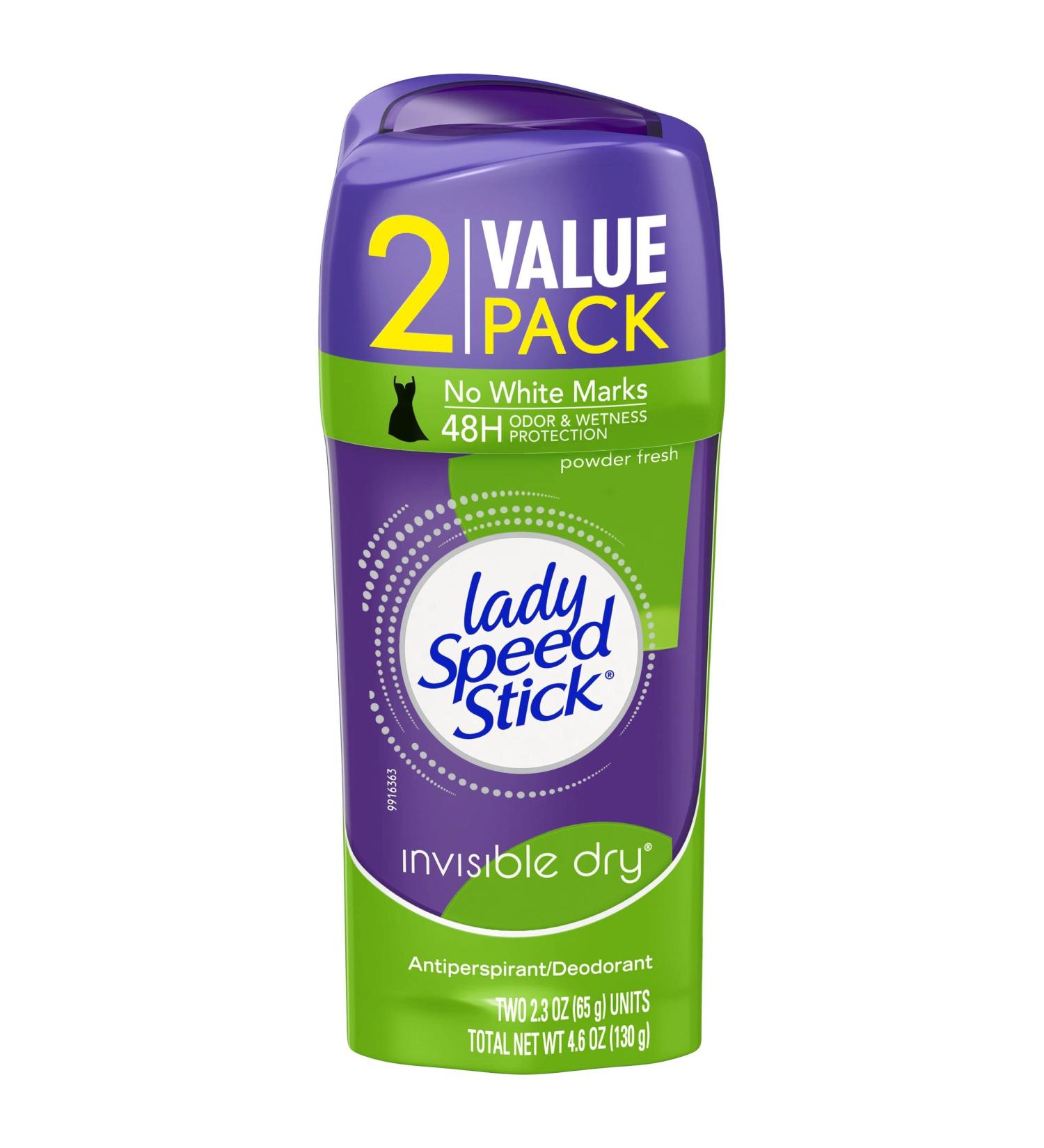Lady Speed Stick Antiperspirant Invisible Dry Powder Fresh Twin Pack - 2.3 Oz (Pack of 2) - Buy Online on SooperMarket.com