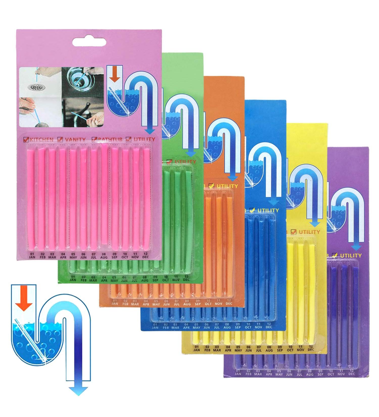 Flying Swallow Drain Sticks (72 pcs) - Clear & Odor-Free Drains, Tub Decontamination, Hair Cleaning Tool - As Seen On TV - Buy Online on SooperMarket.com