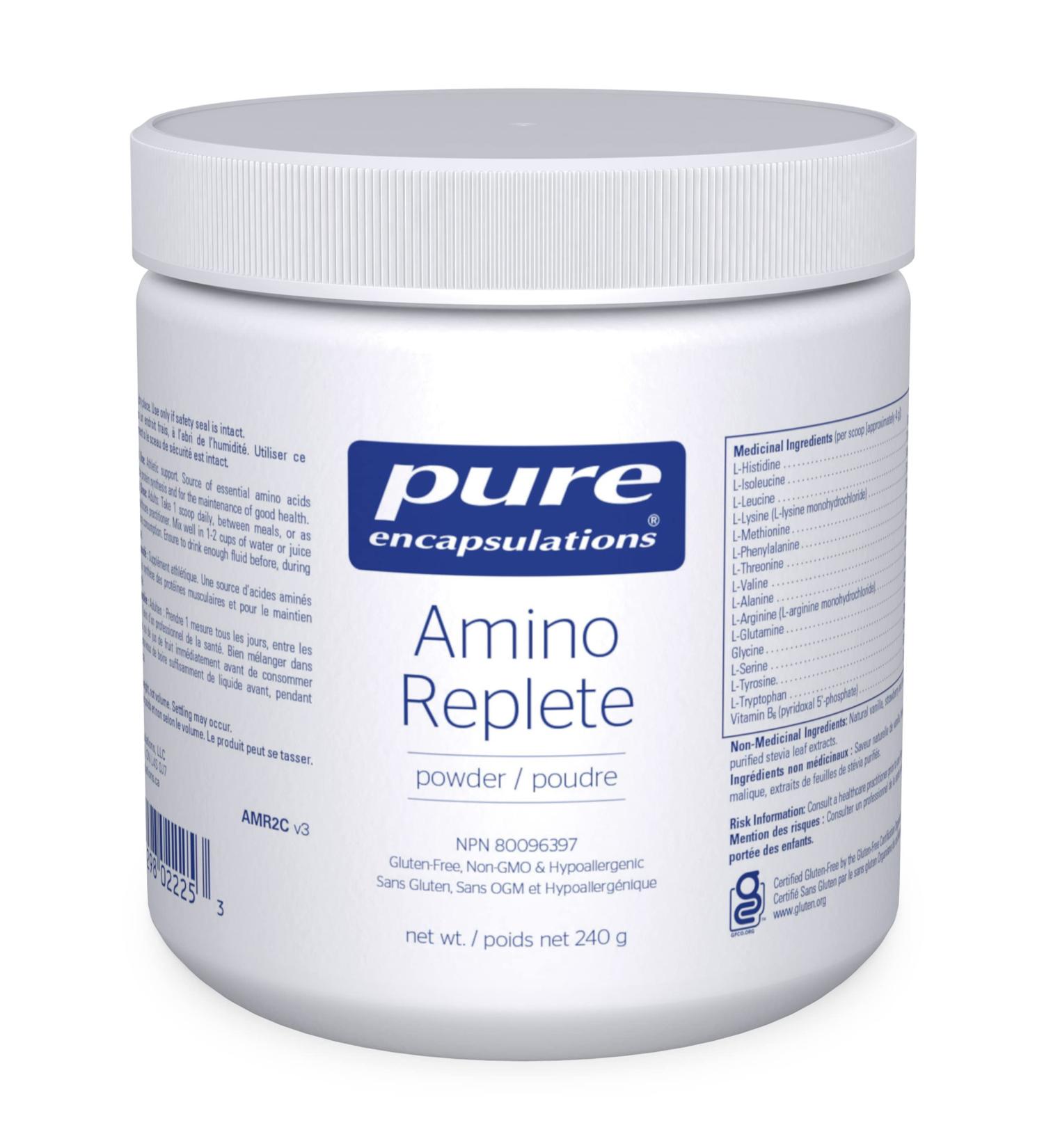Pure Encapsulations Amino Replete | Hypoallergenic Free-form Amino Acid Powder Supplement | 240 Grams Powder - Buy Online on SooperMarket.com