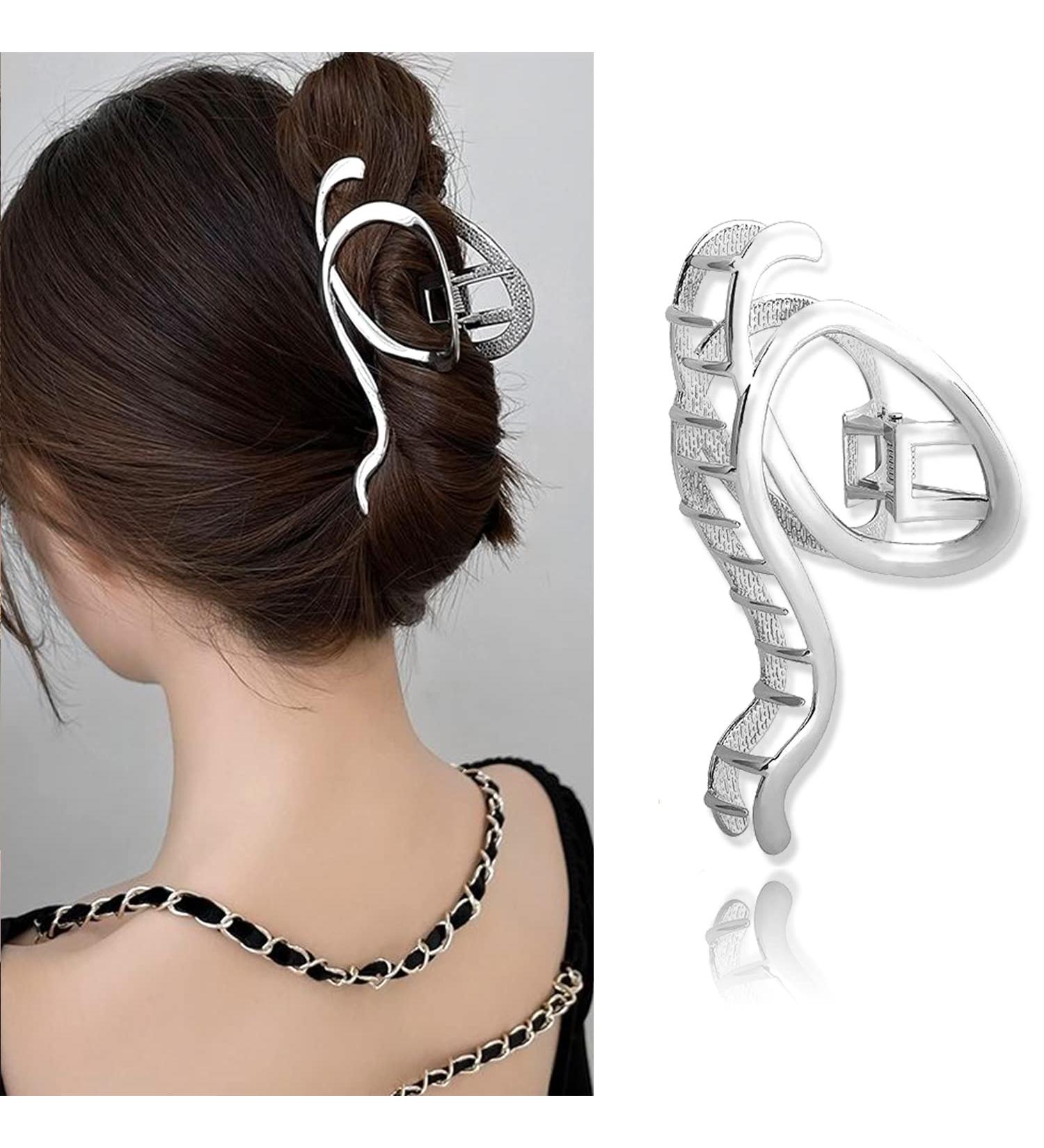 Punk Style Metal Silver Hair Claw Barrette - Irregular Hair Clip for Women, Hair Accessory 1Pcs - Buy Online on SooperMarket.com