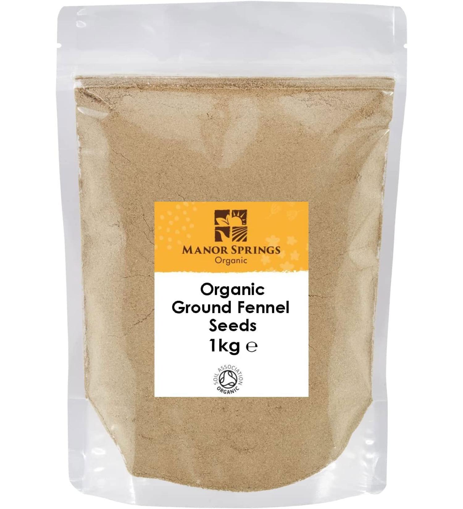 Manor Springs Organic 1kg Organic Ground Fennel Seeds - Premium Quality | Shop Now! - Buy Online on SooperMarket.com