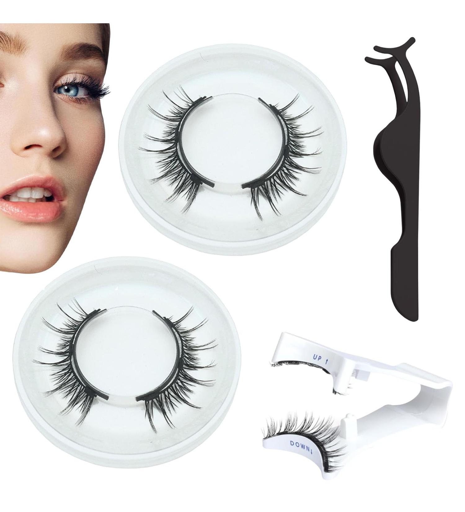 2 Pairs Magnetic Eyelashes Magnetic Lashes Magnetic Eyelashes Natural Look with Applicator Reusable Fake Lashes No Glue Fluffy False Eyelashes - Buy Online on SooperMarket.com