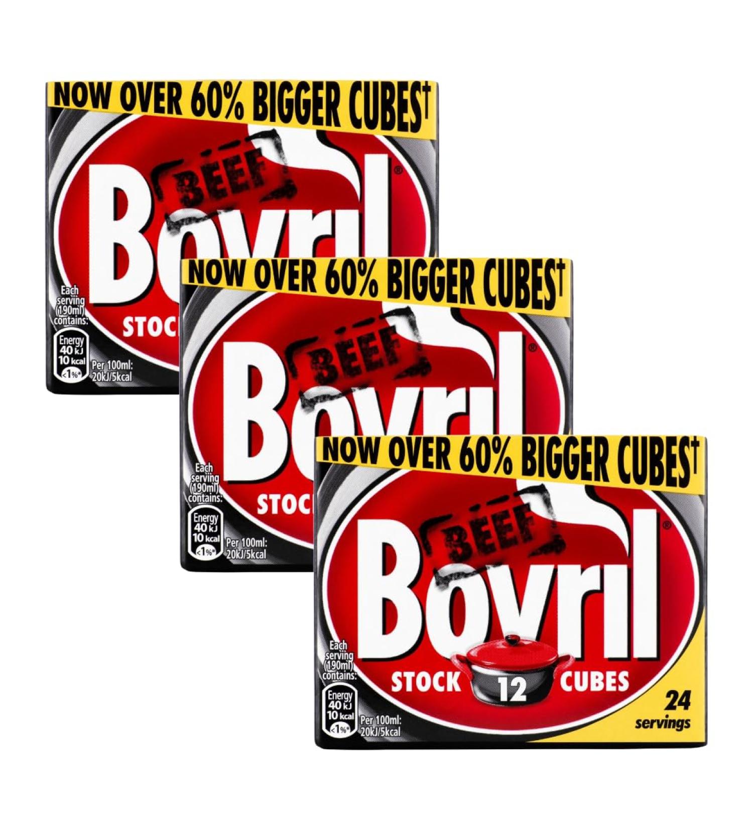 Beef Stock Bundle Containing Bovril Beef Stock Cubes 12x10g (3 Pack)