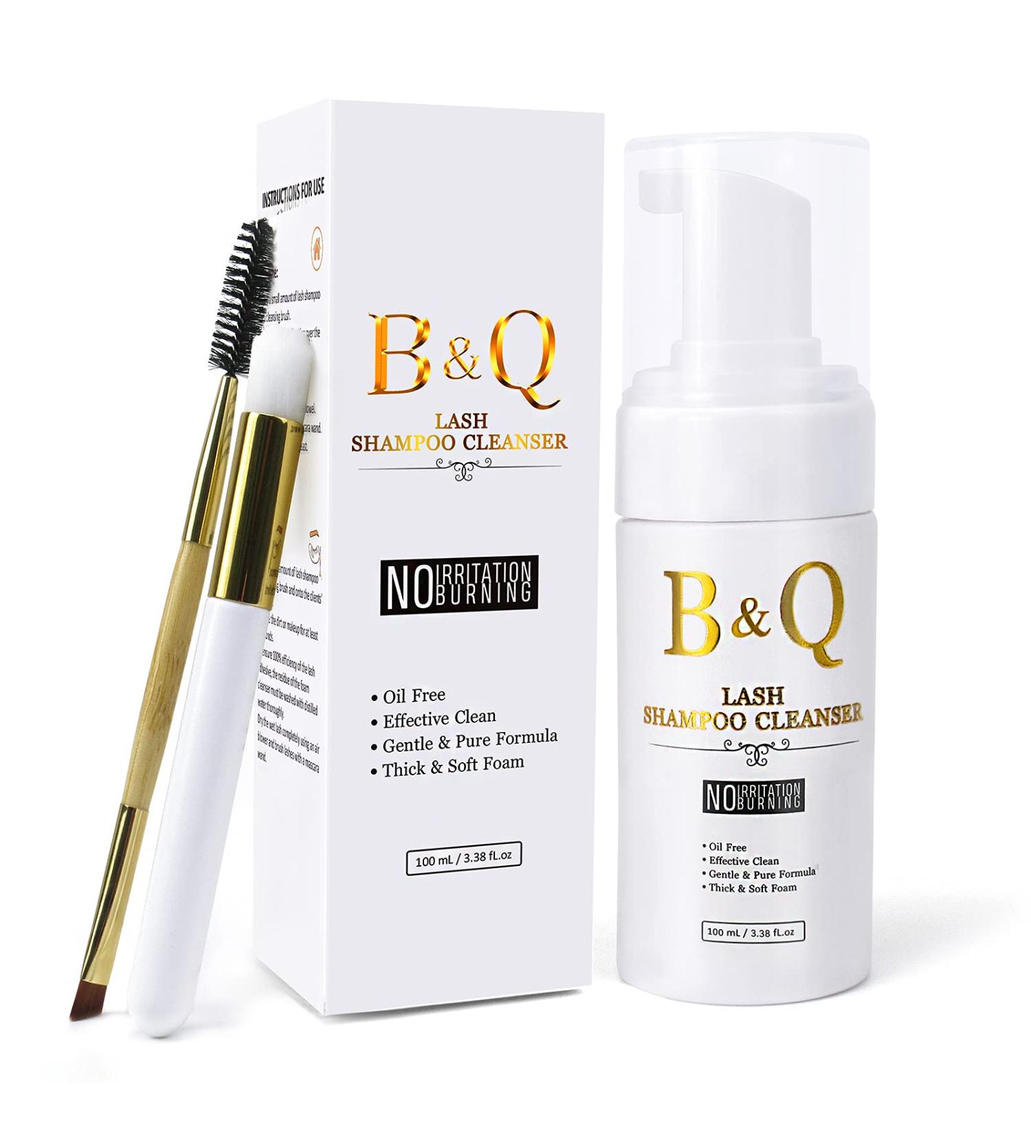 Eyelash Shampoo 100ml | Oil-Free Lash Cleaner for Extensions | B & Q Lash - Buy Online on SooperMarket.com