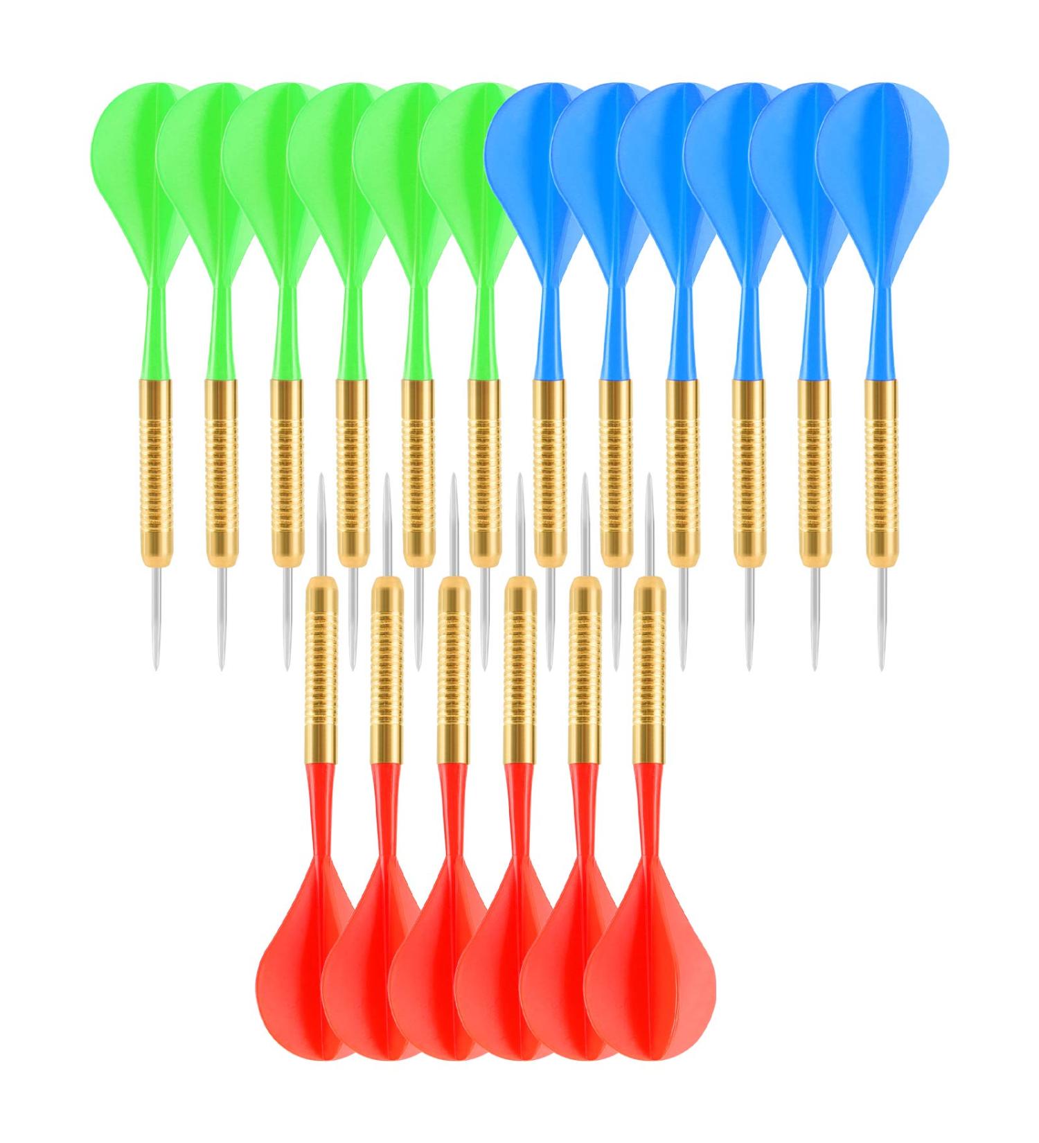 Accmor 18 Pcs Steel Tip Darts Set for Bar Dart, Metal Darts for Dartboard - Buy Online on SooperMarket.com