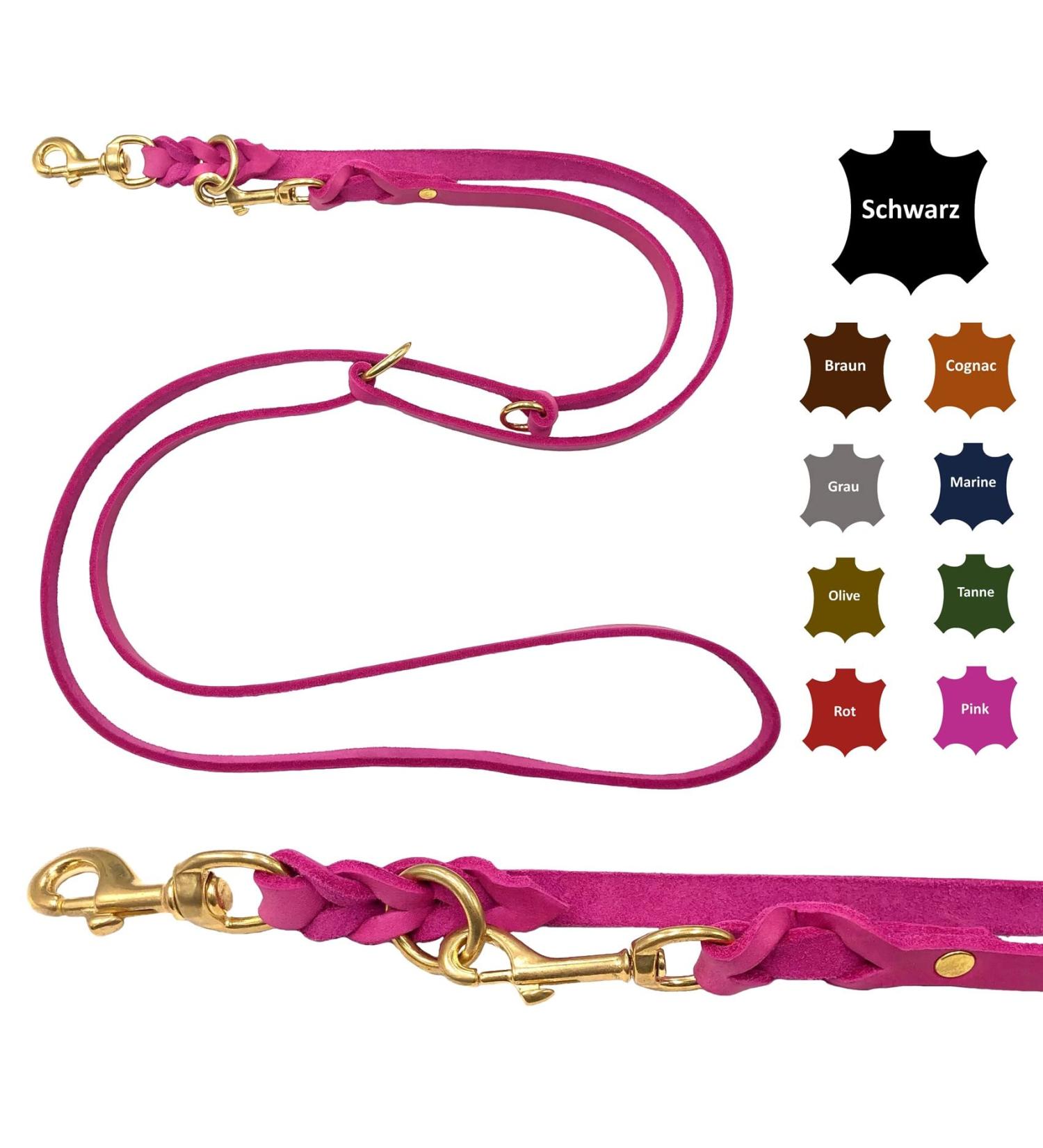 Buy Adjustable Pink Dog Liner - Fat Leather & Brass | 2.80m x 15mm for Small & Large Dogs - Durable & Stylish - Buy Online on SooperMarket.com