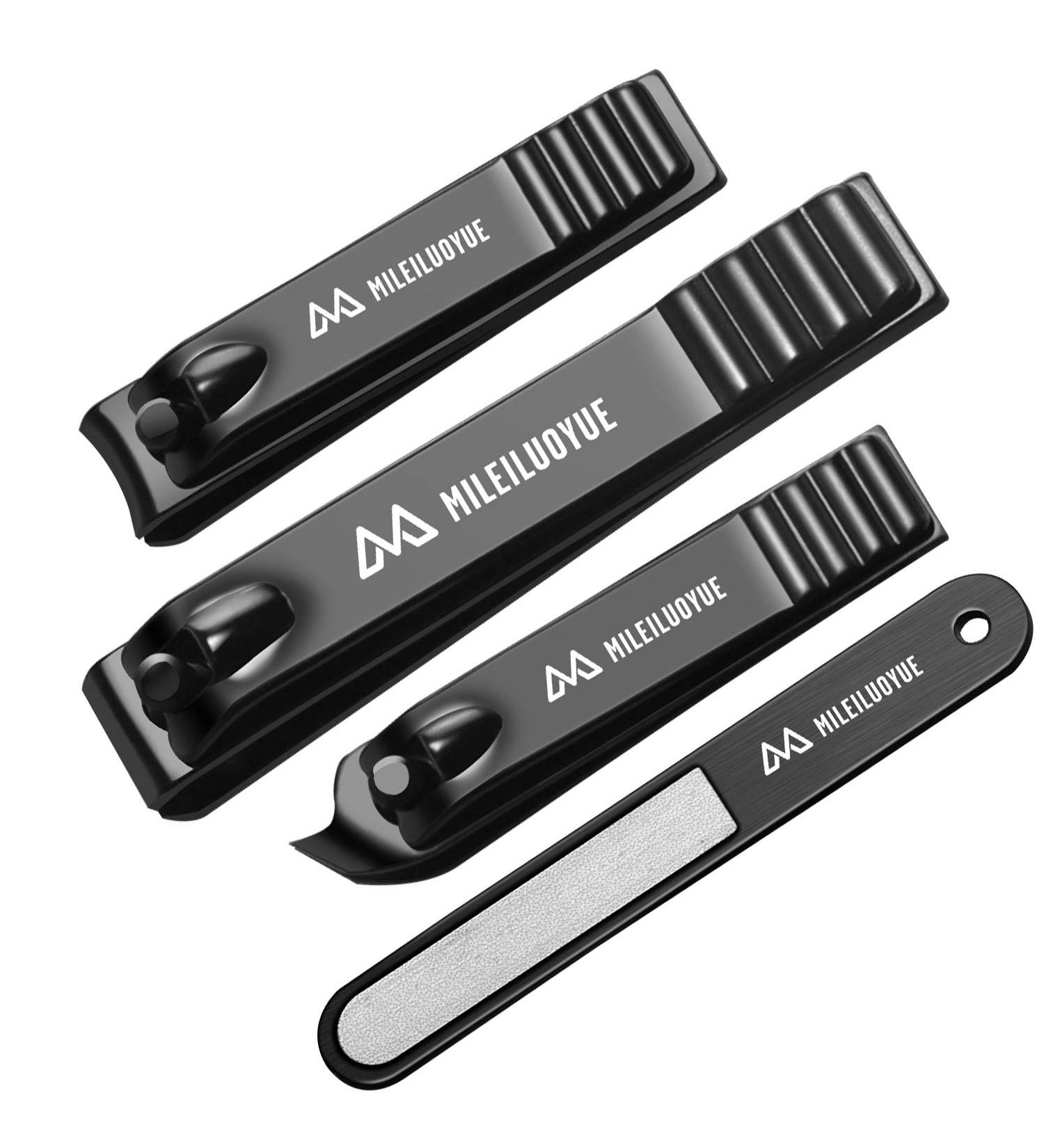 Stainless Steel Nail Clippers & File Set in Metal Box - Sharp Nail Cutter for Men and Women - Great Gift Idea - 4 Piece Kit - Buy Online on SooperMarket.com