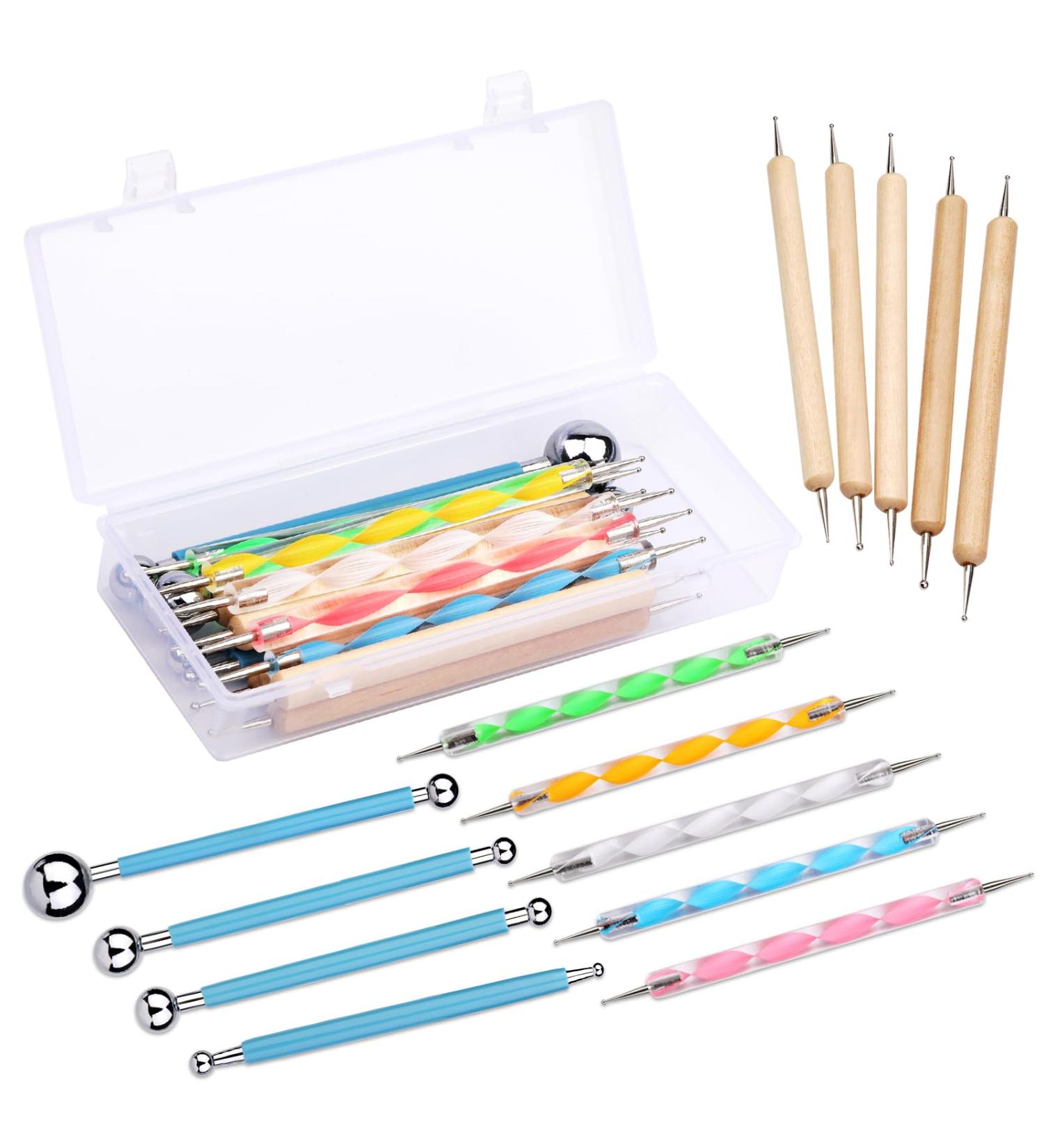 Buy Bamru 14 Dotting Tools Set for Stone Painting Nail Art & Embossing - Includes Balls Box & Pen - International Shipping Available - Buy Online on SooperMarket.com
