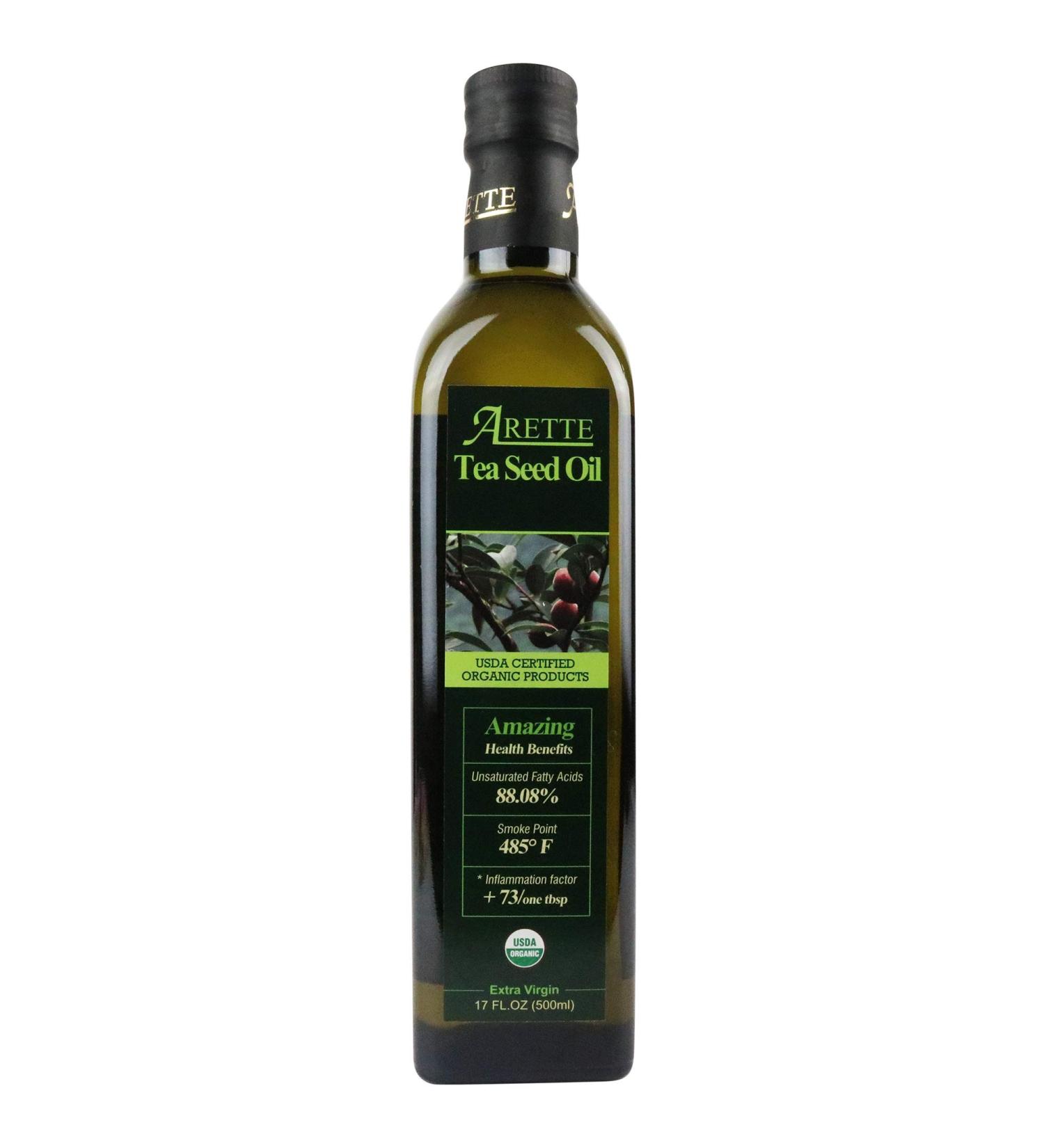 Arette Organic Tea Seed Oil (USDA Certified) Extra Virgin  No Flavor  Extra Light  Cold Pressed 17 Ounces (500 Milliliter) - Buy Online on SooperMarket.com
