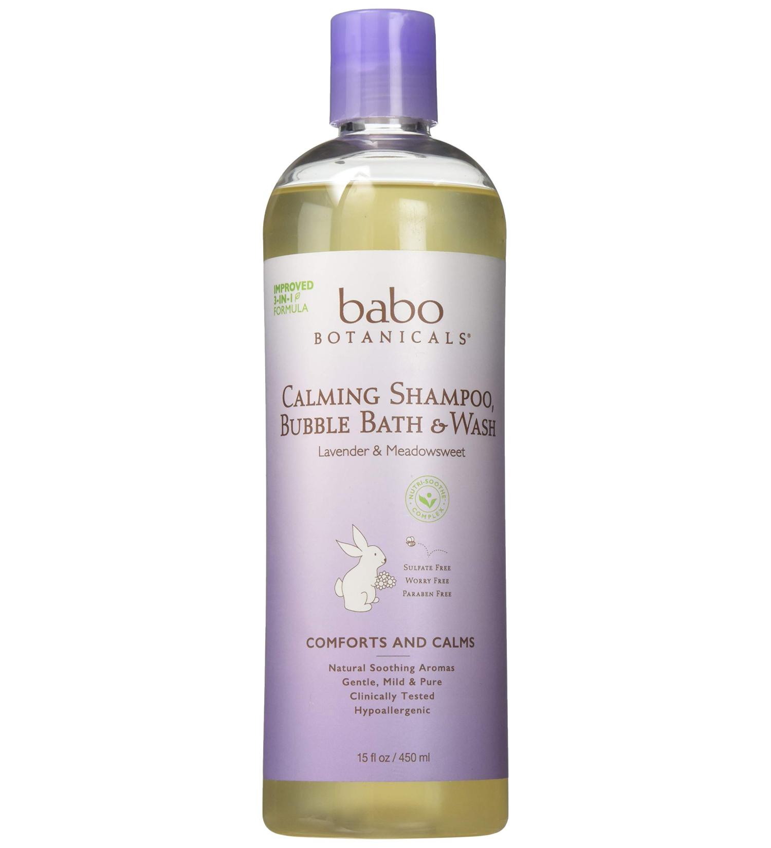 Babo Botanicals 3 in 1 Bubble Bath and Shampoo and Wash Lavender Meadowsweet - 13.5 fl oz