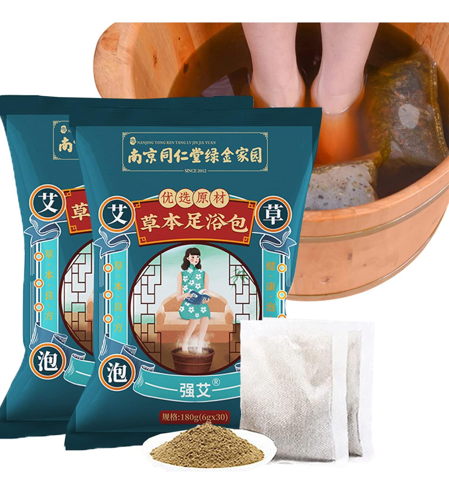 Herbal Foot Soak Wormwood Foot Soak Bath Bag Foot Soaking Powder Herbs for Feet Health Care Immunity Strengthen and Sleep Improval (6g x 30pcs) (2 packs/60pcs) - Buy Online on SooperMarket.com