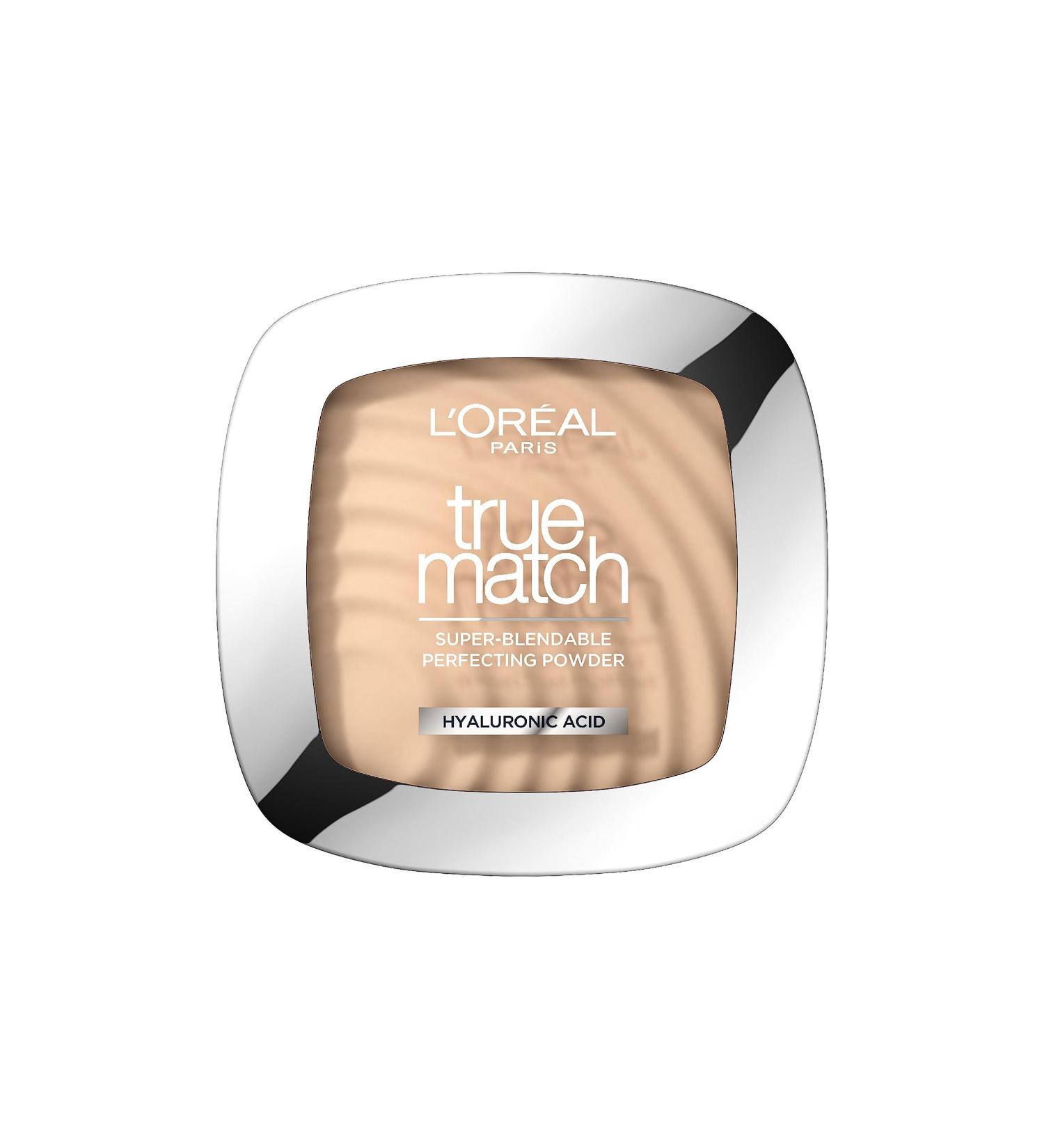 L'Or al Paris Powder Foundation Super-Blendable With Hyaluronic Acid Light Texture for a Flawless Finish True Match Perfecting Powder W1 Golden Ivory 1 Count (Pack of 1) - Buy Online on SooperMarket.com