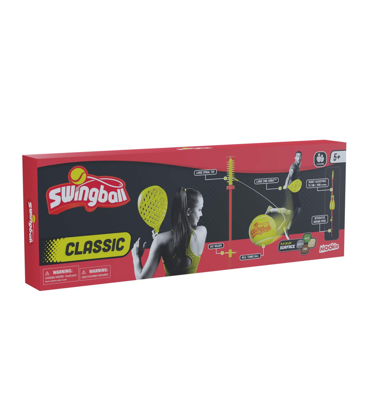 Swingball Classic Original - Red & Yellow | Outdoor Fun | Traditional Ground Set with Tennis Ball & 2 Bats | Ages 5+ - Buy Online on SooperMarket.com