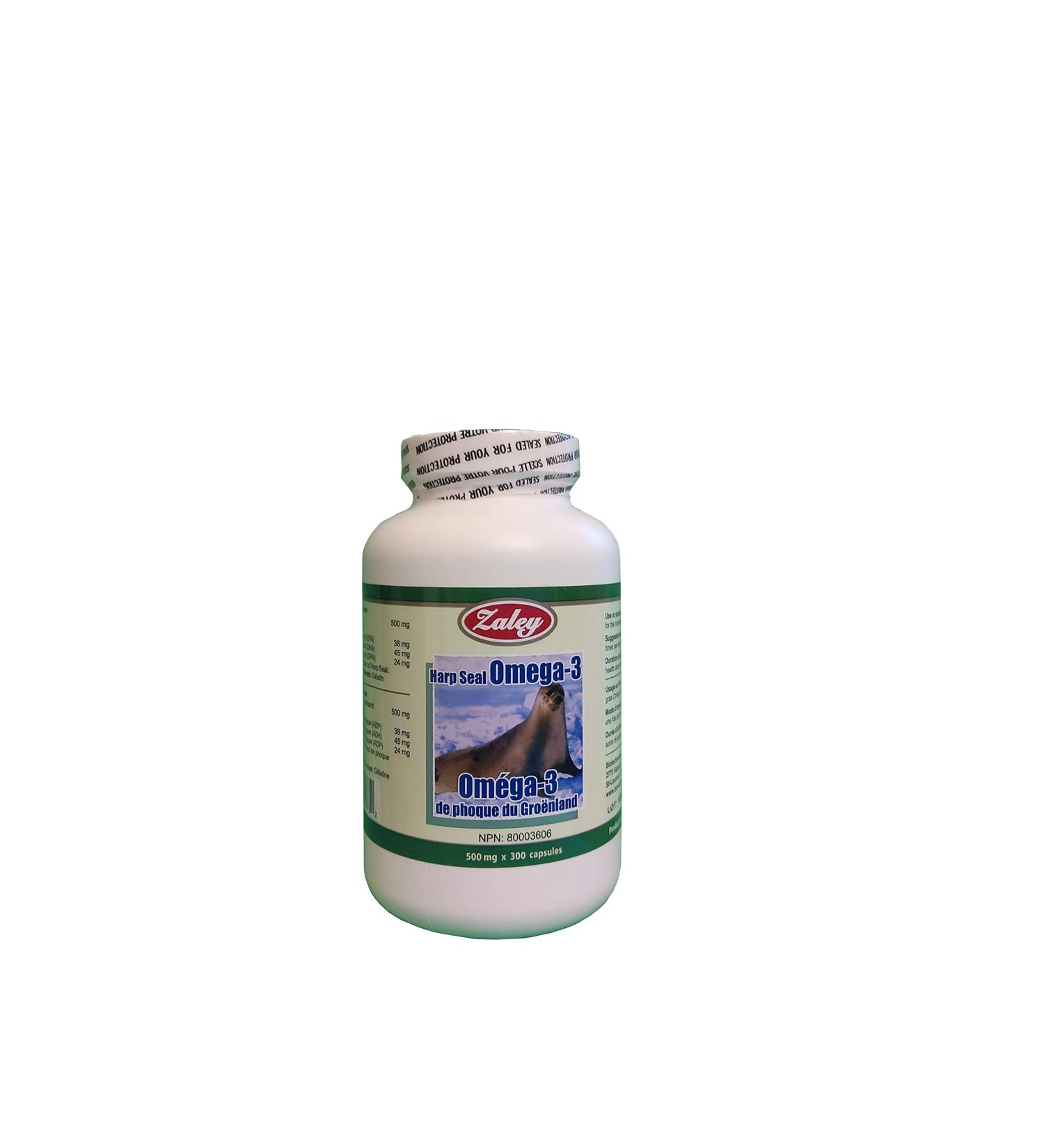 Zaley Harp Seal Oil Omega-3 500mg x 300 capsules - Buy Online on SooperMarket.com