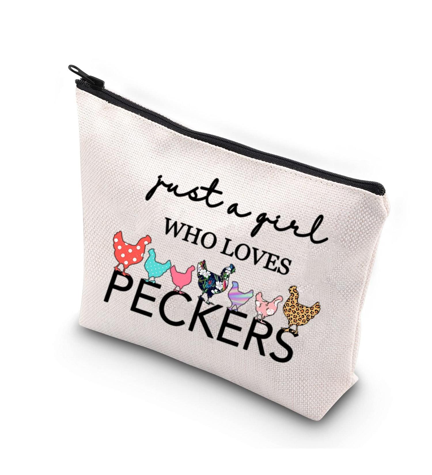 BDPWSS Chicken Lover Gifts: Funny Chicken Lady Makeup Travel Bag for Women - Just a Girl Who Loves Peckers - Buy Online on SooperMarket.com