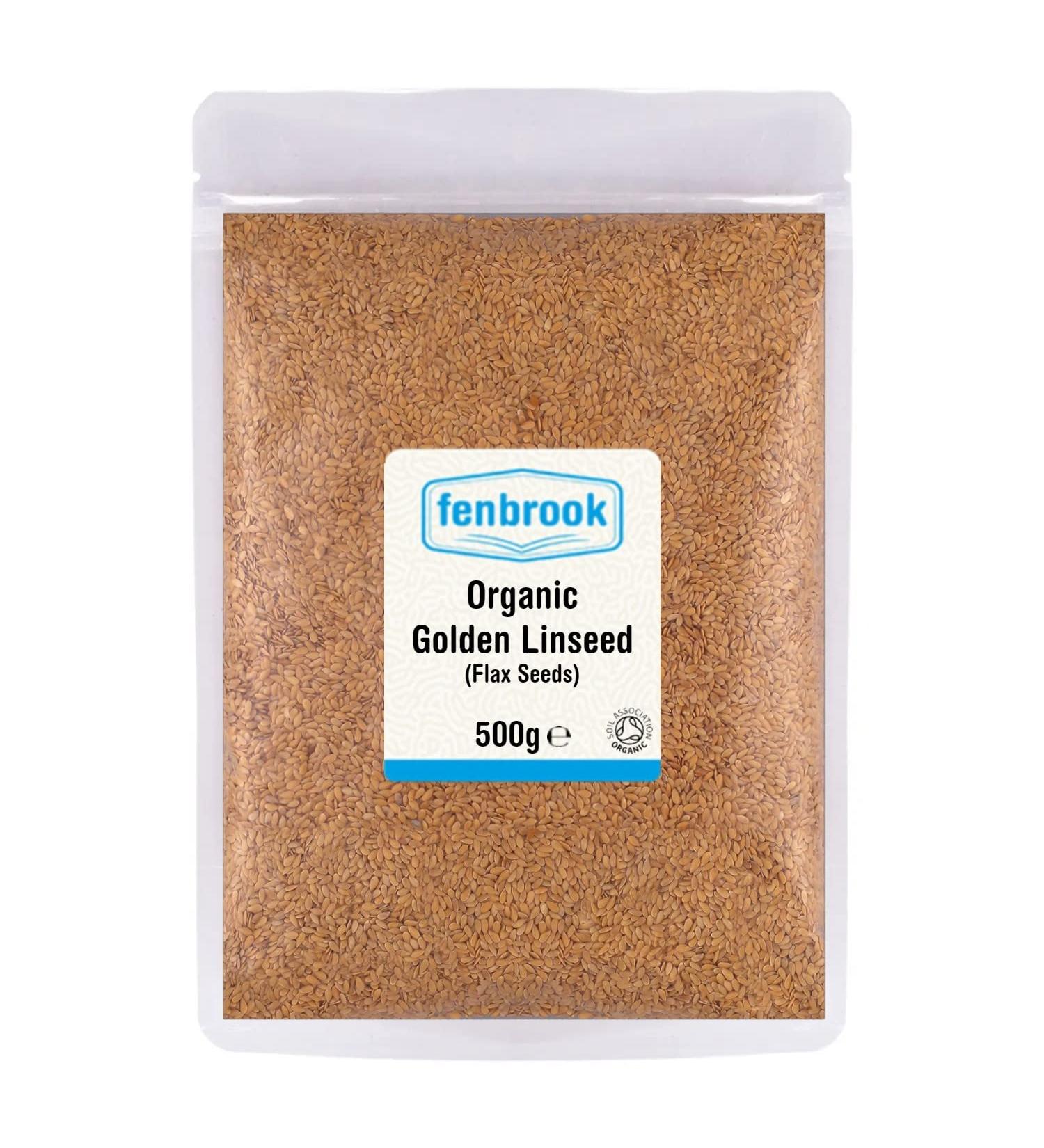 Organic Golden Linseed (Flax Seeds) 500g | Certified Organic by Fenbrook Organic - Buy Online on SooperMarket.com
