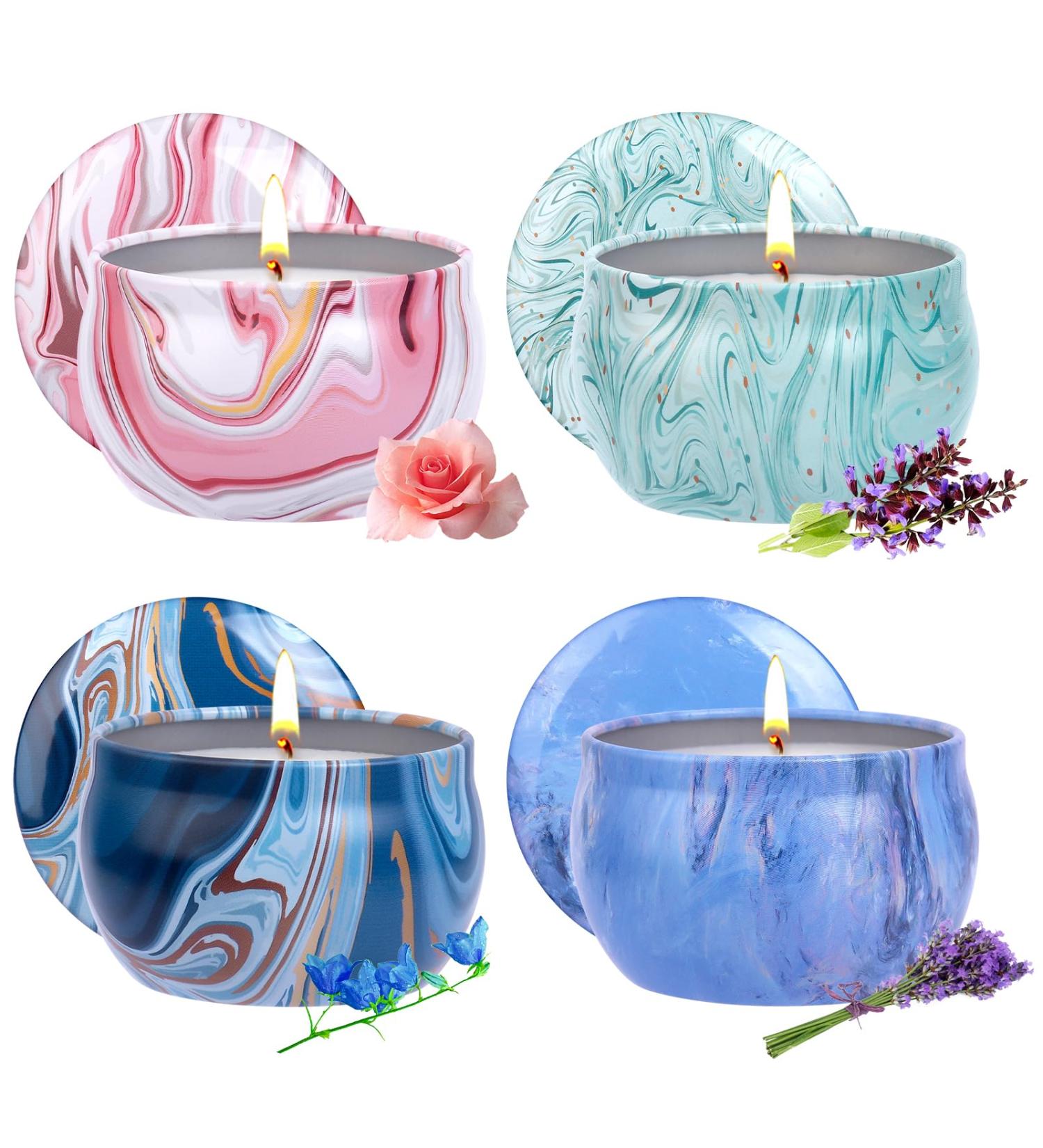 Trulloyoo Fragrance Candles Set - 4 PCs Soy Wax Aromatherapy Candles for Stress Relief | Perfect Gifts for Christmas Birthdays Mother's Day & Valentine's Day - Buy Online on SooperMarket.com