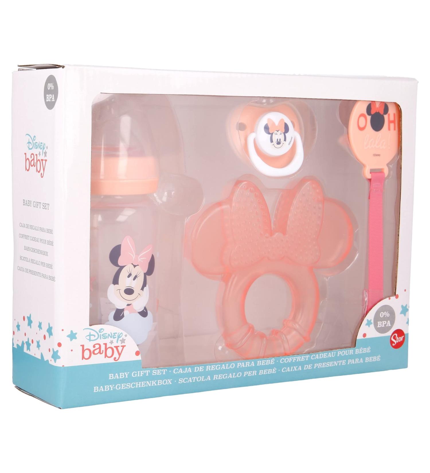 Baby gift set with bottle pacifier pacifier holder & teething ring | Minnie Mouse (Disney Baby) Minnie 240 ml (1 pack)
