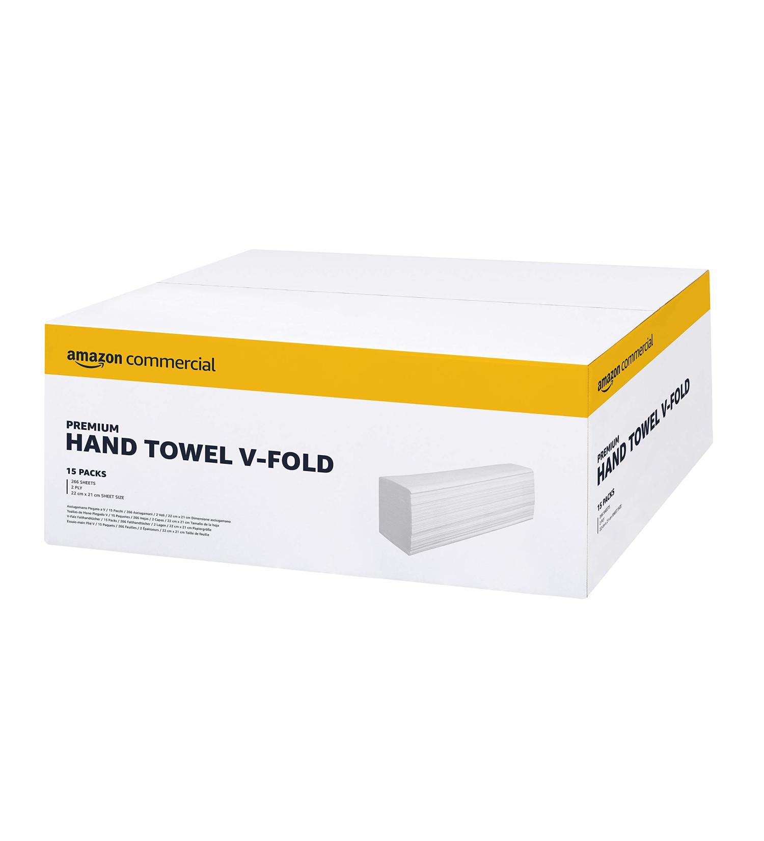 Buy AmazonCommercial 2-Layer Interfold V-Falz Paper Towels - 3990 Sheets 15 Packs - Pure Cellulose High Absorbency - International Shipping Available - Buy Online on SooperMarket.com