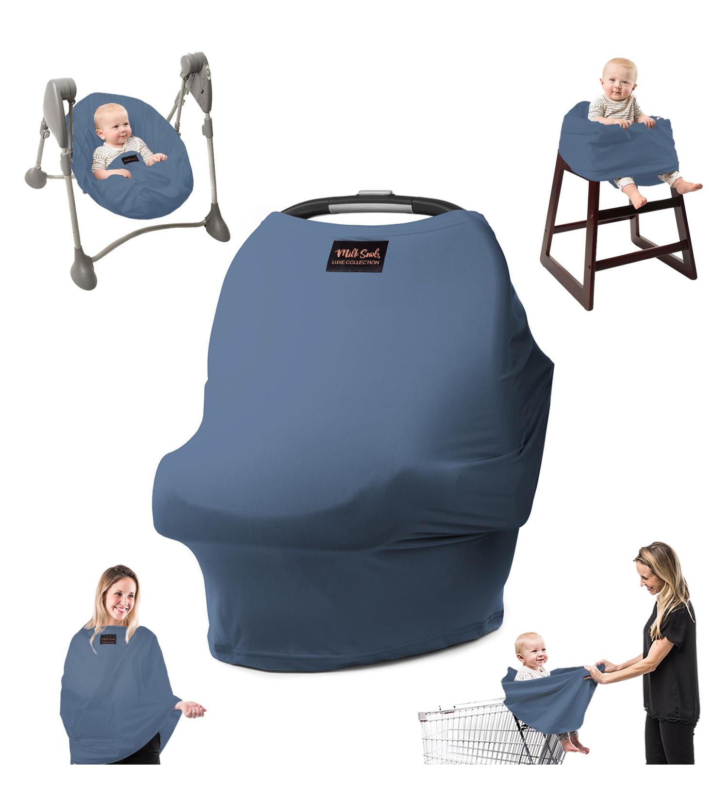 MILK SNOB Original 5-in-1 Luxe Multifunctional Baby Carrier | Ocean Blue | Breastfeeding Cover Stroller Sun Protection & On-the-Go Convenience - Buy Online on SooperMarket.com