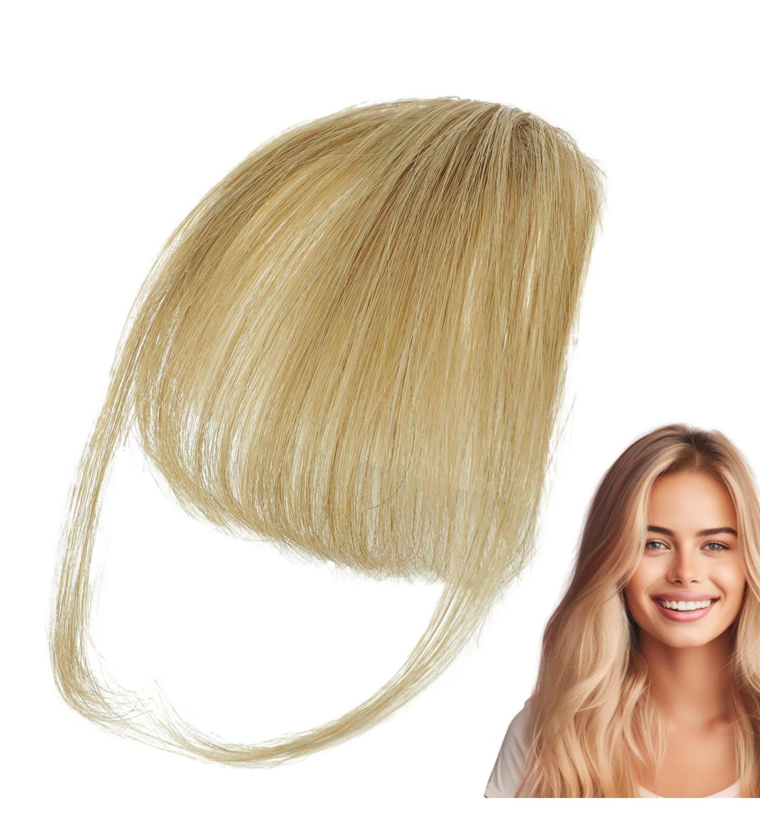 Dranng Bang Extensions Clip Human Hair French Bangs Clip on Fake Bangs Fringe Natural Color Fringe Hairpieces Stylish Neat Bangs Hair Extension for Girls Women gray gold - Buy Online on SooperMarket.com