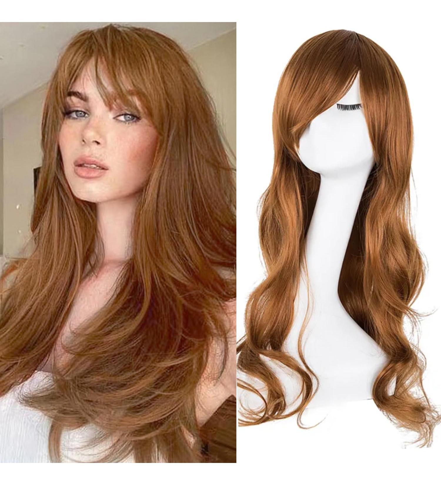 YEESHEDO Women's 28 Ginger Cosplay Wig | Long Wavy Curly Auburn Hair | Heat Resistant Synthetic Wig for Ladies - Perfect for Party, Anime, Halloween Costume - Buy Online on SooperMarket.com