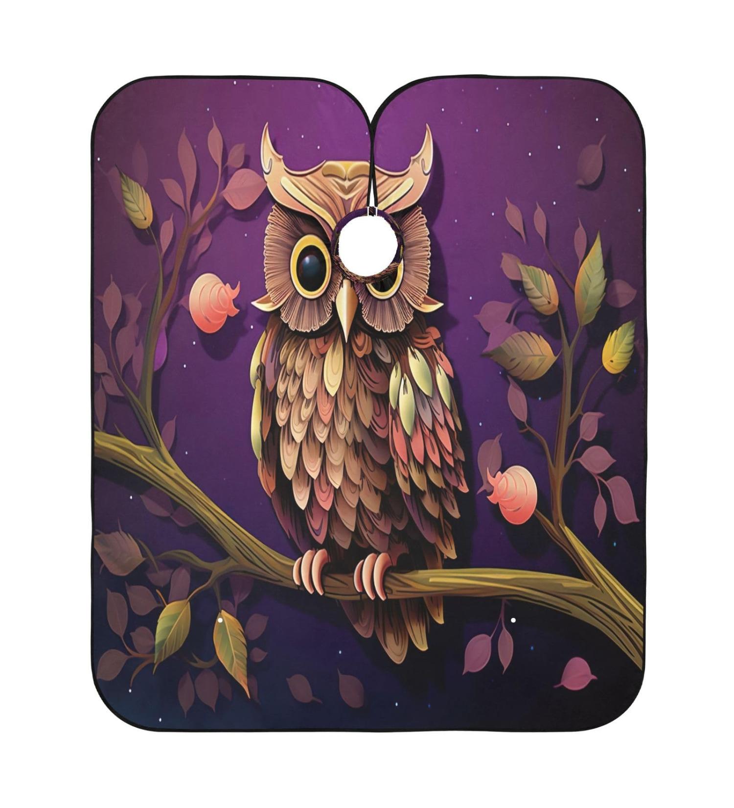 Kigai Cute Owls Barber Cape - Professional Waterproof Hair Cutting Cape for Men & Women with Adjustable Snap Closure - Buy Online on SooperMarket.com