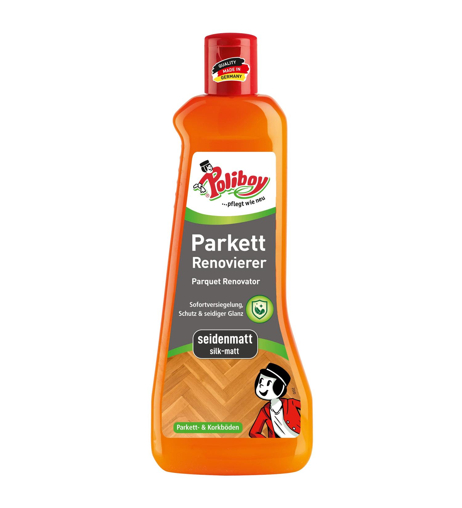 Poliboy Parquet Renovator Seidenmatt 500ml - Floor Cleaner for Wooden & Cork Floors | Made in Germany - Ideal for Stressed Floors - Buy Online on SooperMarket.com