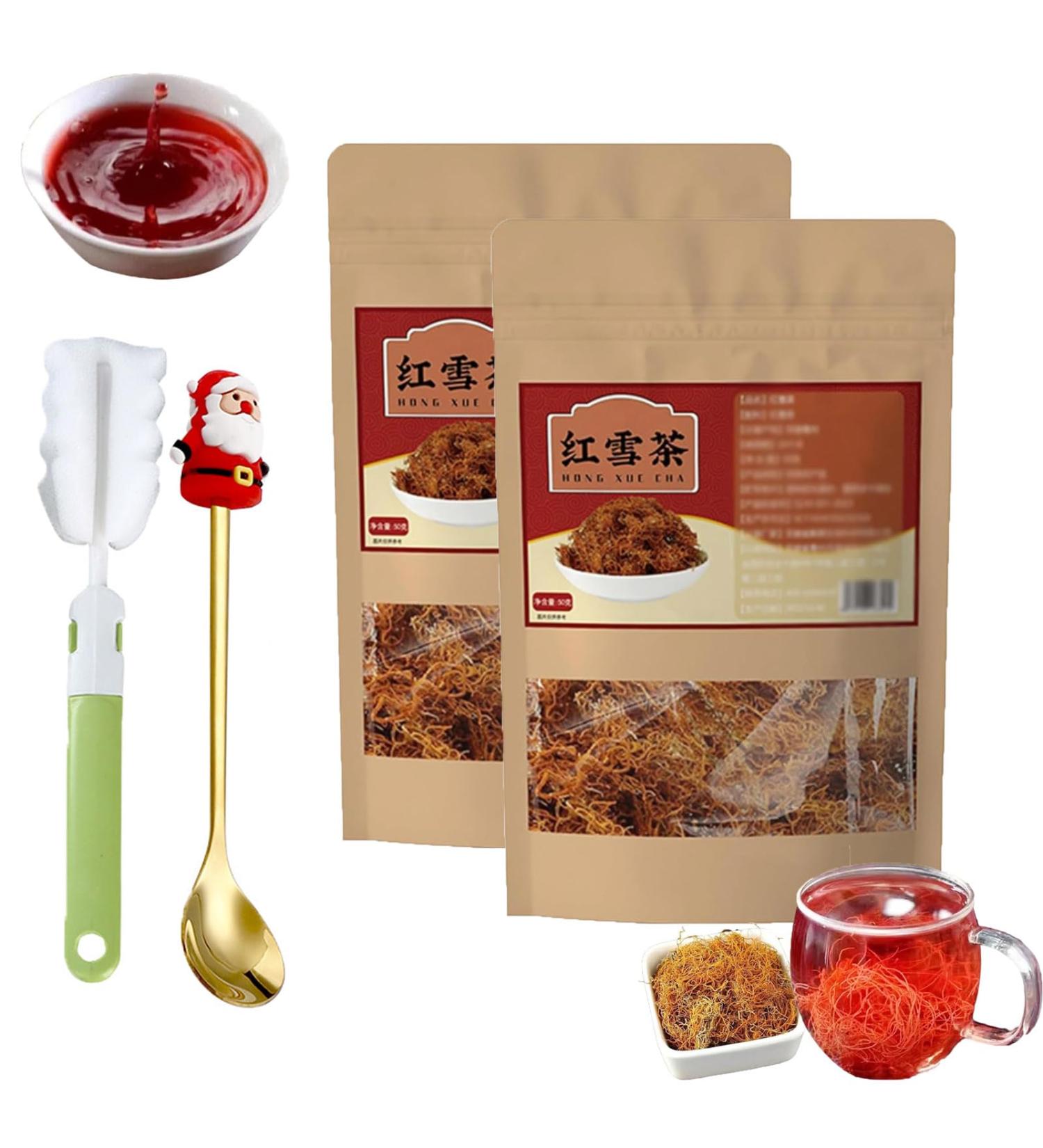 Golden Silk Red Snow Tea Qinghai-Tibet Plateau Natural Black Snow Tea 50g/Bag Chinese Tea Bags (2PCS) - Buy Online on SooperMarket.com