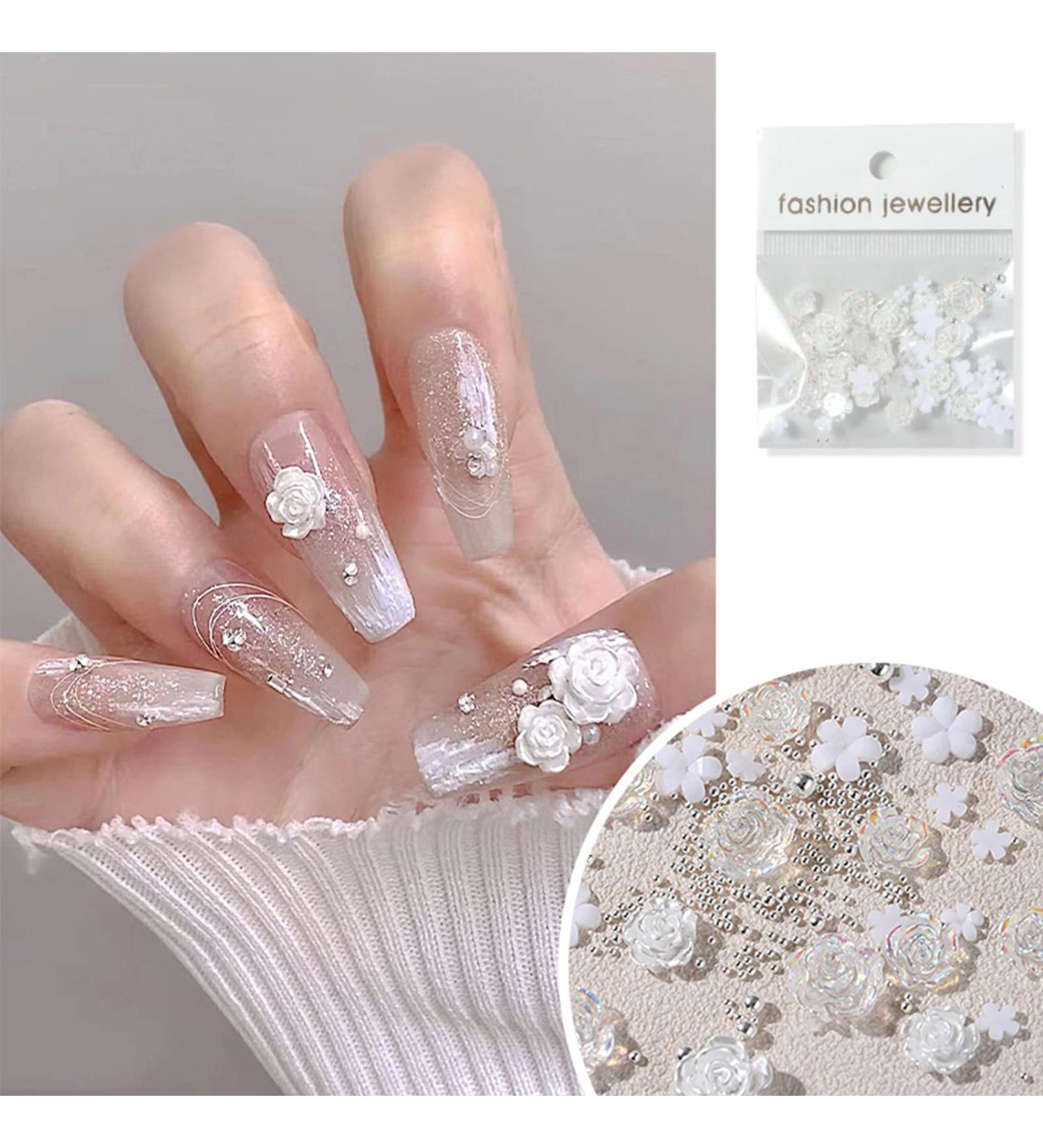 Pearl Mixed Flower Camellia Nail Art Set 3D Nail Art Supplies Nail Tip Nail Glitter Acrylic Nail Art Decorations Nail Art Jewelry 3d Flower Nail Nail Art Kit Nail Art Gems Kit B - Buy Online on SooperMarket.com