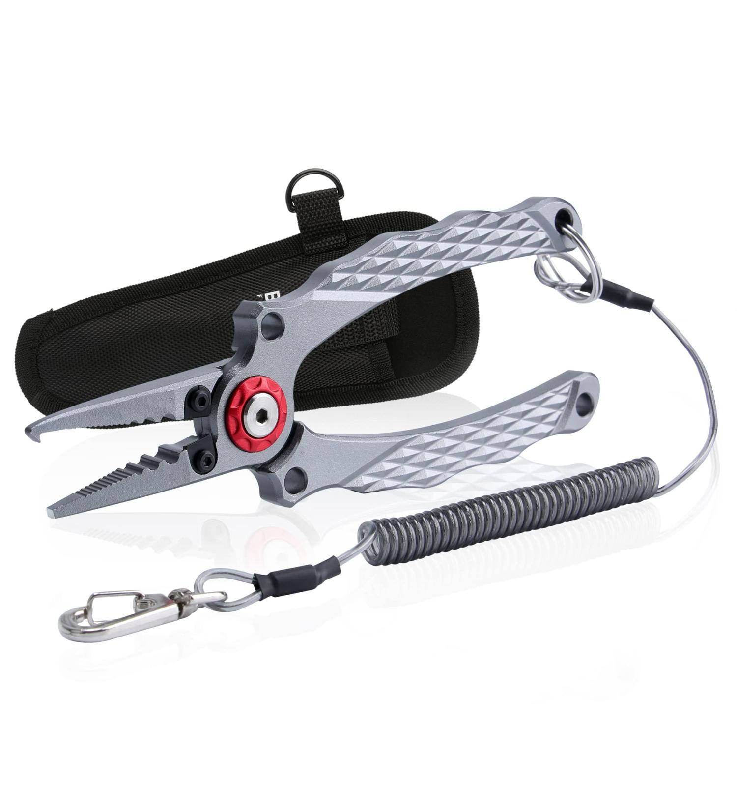 Booms Fishing X02 Aluminium Saltwater Fishing Pliers Kit - Hook Remover, Split Ring Pliers, Braided Line Cutters - X12_7 inch_Gun Color - Buy Online on SooperMarket.com