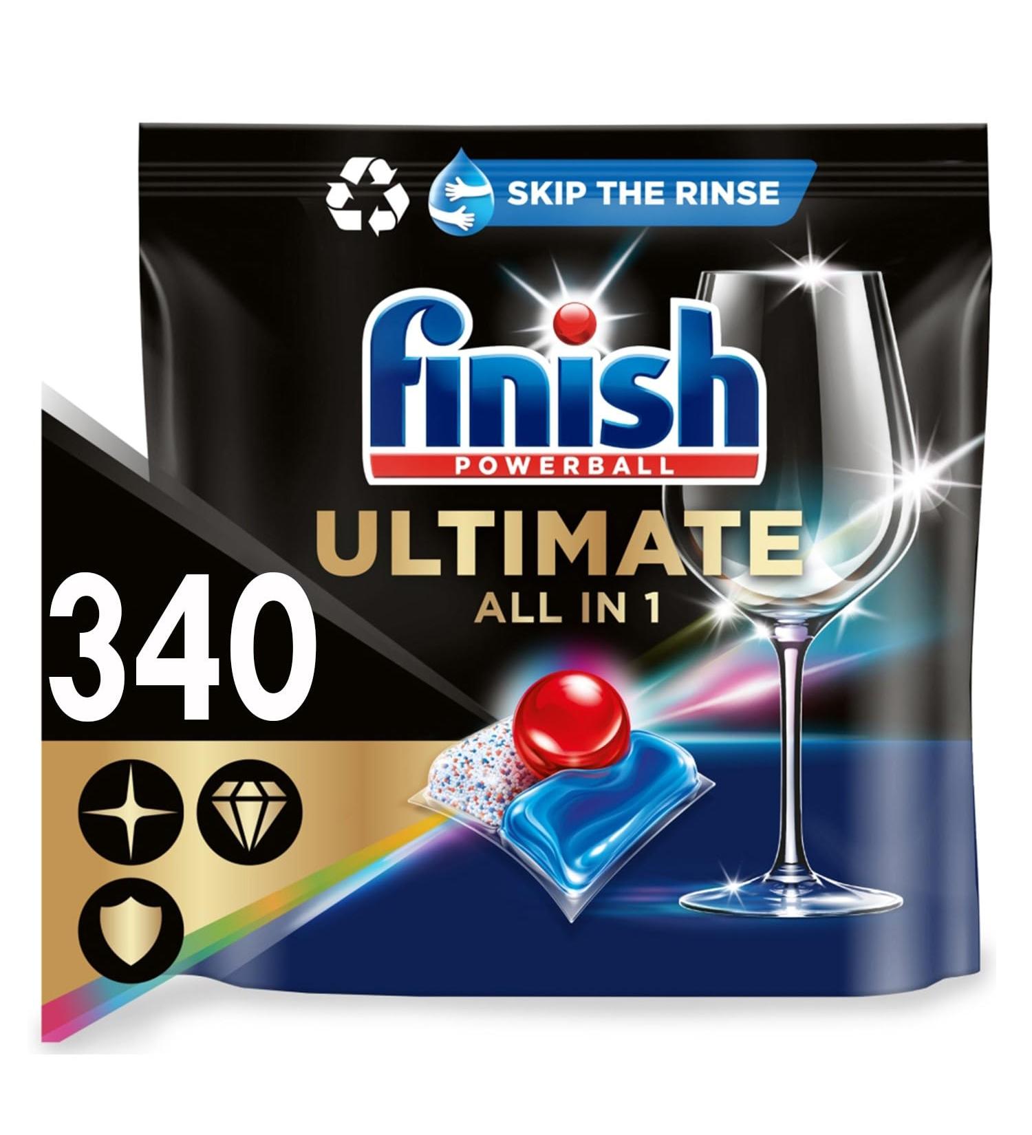 Finish Powerball Ultimate All-in-1 Dishwasher Tablets ORIGINAL 85 Tablets Pack Of 4 Bulk Buy (Total 340 Tabs) - Buy Online on SooperMarket.com