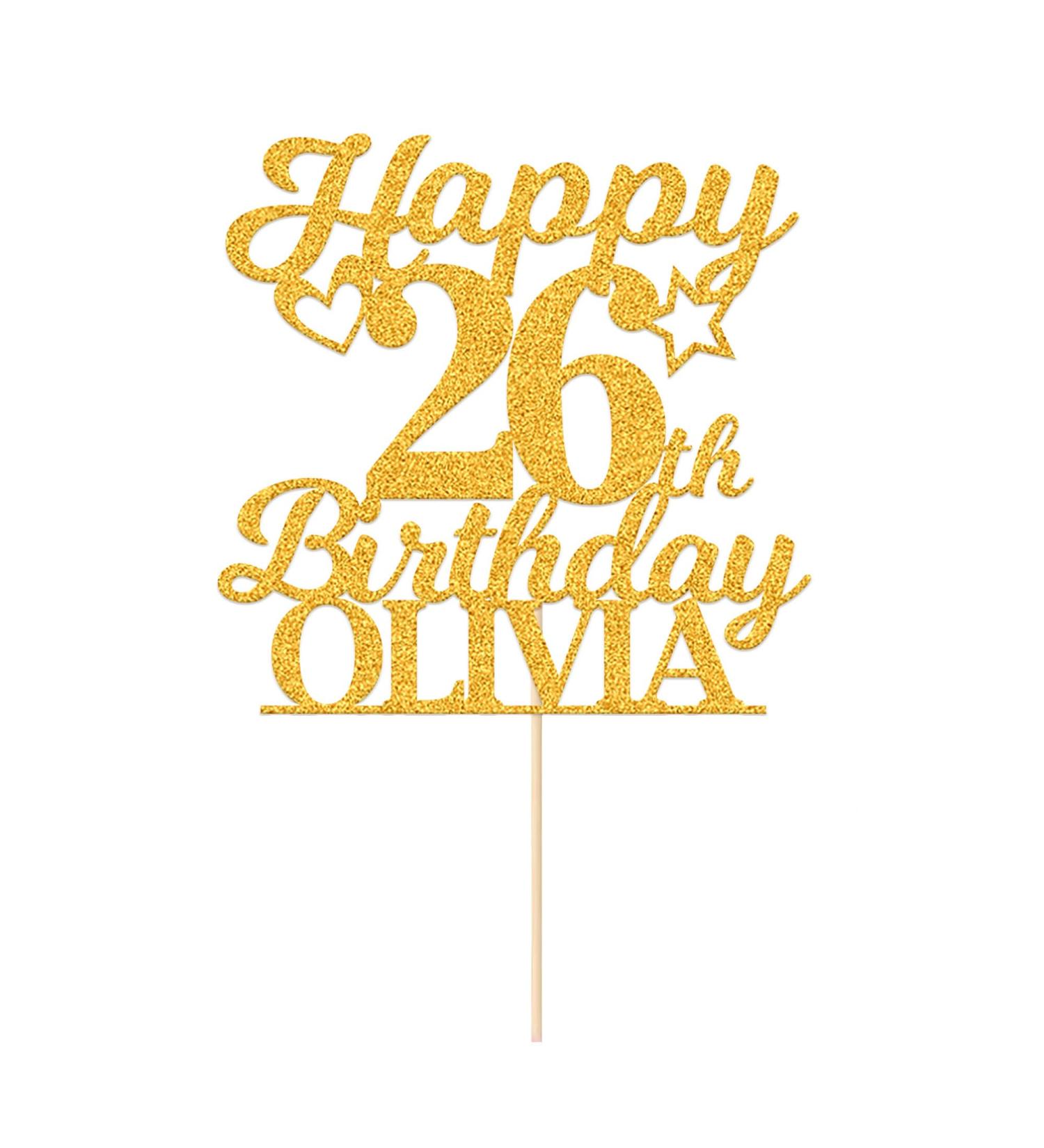 Personalised Happy Birthday Cake Topper Birthday Cake Toppers Gifts for Women Men Custom Glitter Cake Topper with Any Name & Age for 18th 21st 30th 40th 50th 60th Cake Decorations(Gold) - Buy Online on SooperMarket.com