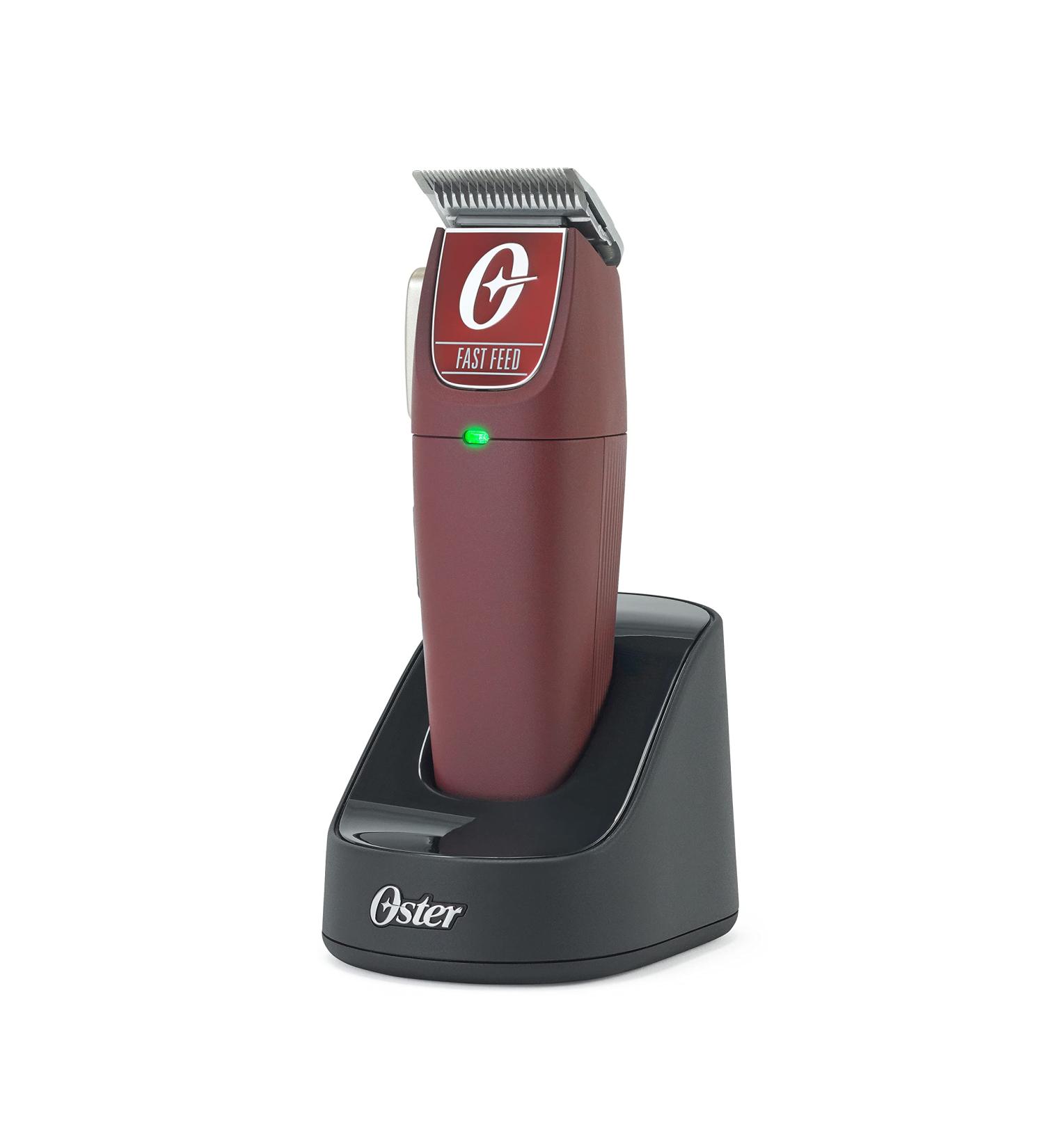 Oster Professional Cordless Hair Clippers Set - Fast Feed Burgundy 9 Piece for Barbers & Hair Cutting - Buy Online on SooperMarket.com