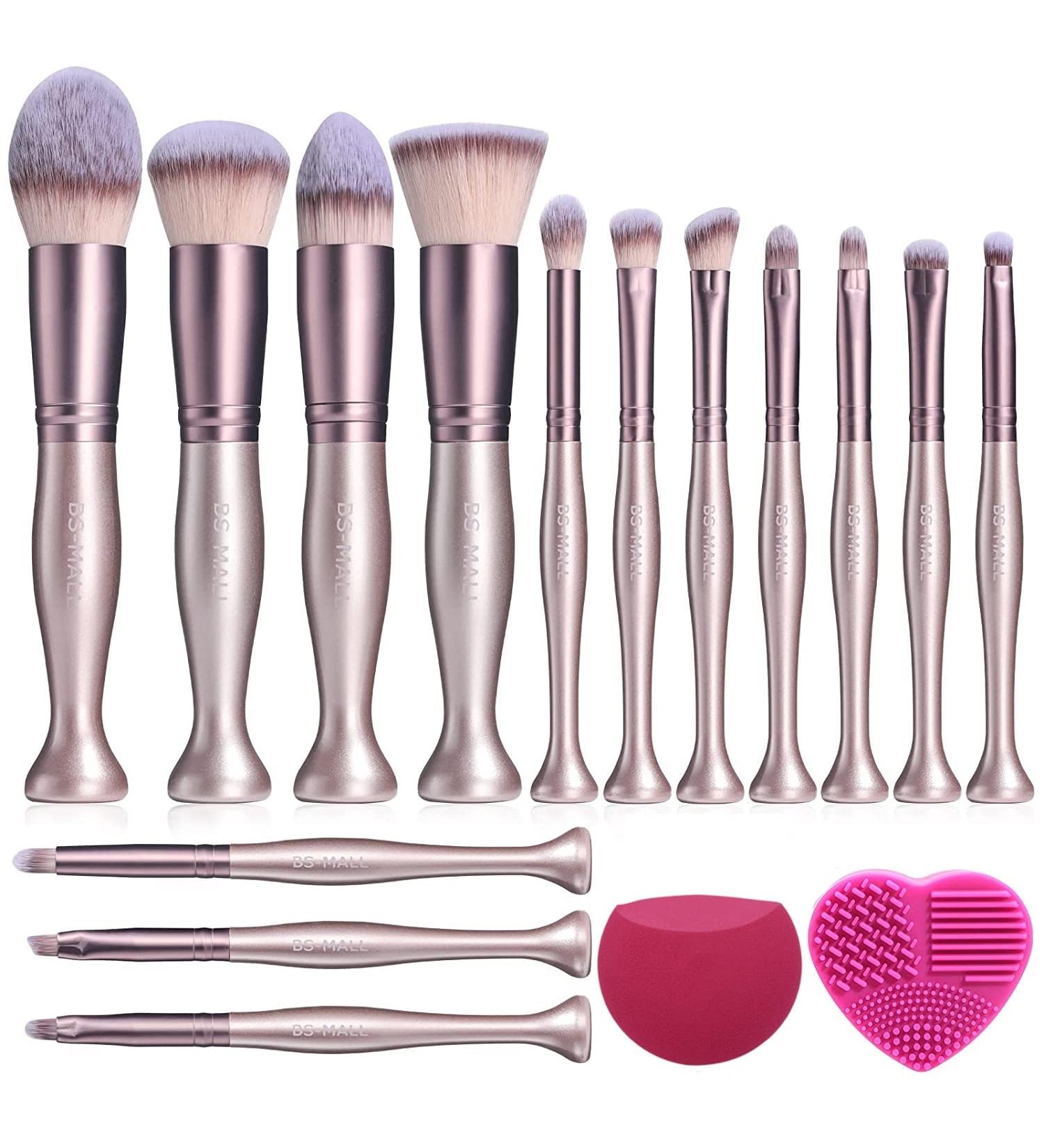 BS-MALL Premium Synthetic Makeup Brushes Set - 14 Rose Brushes Stand Up for Foundation, Powder, Concealers, and Eye Shadows - Buy Online on SooperMarket.com