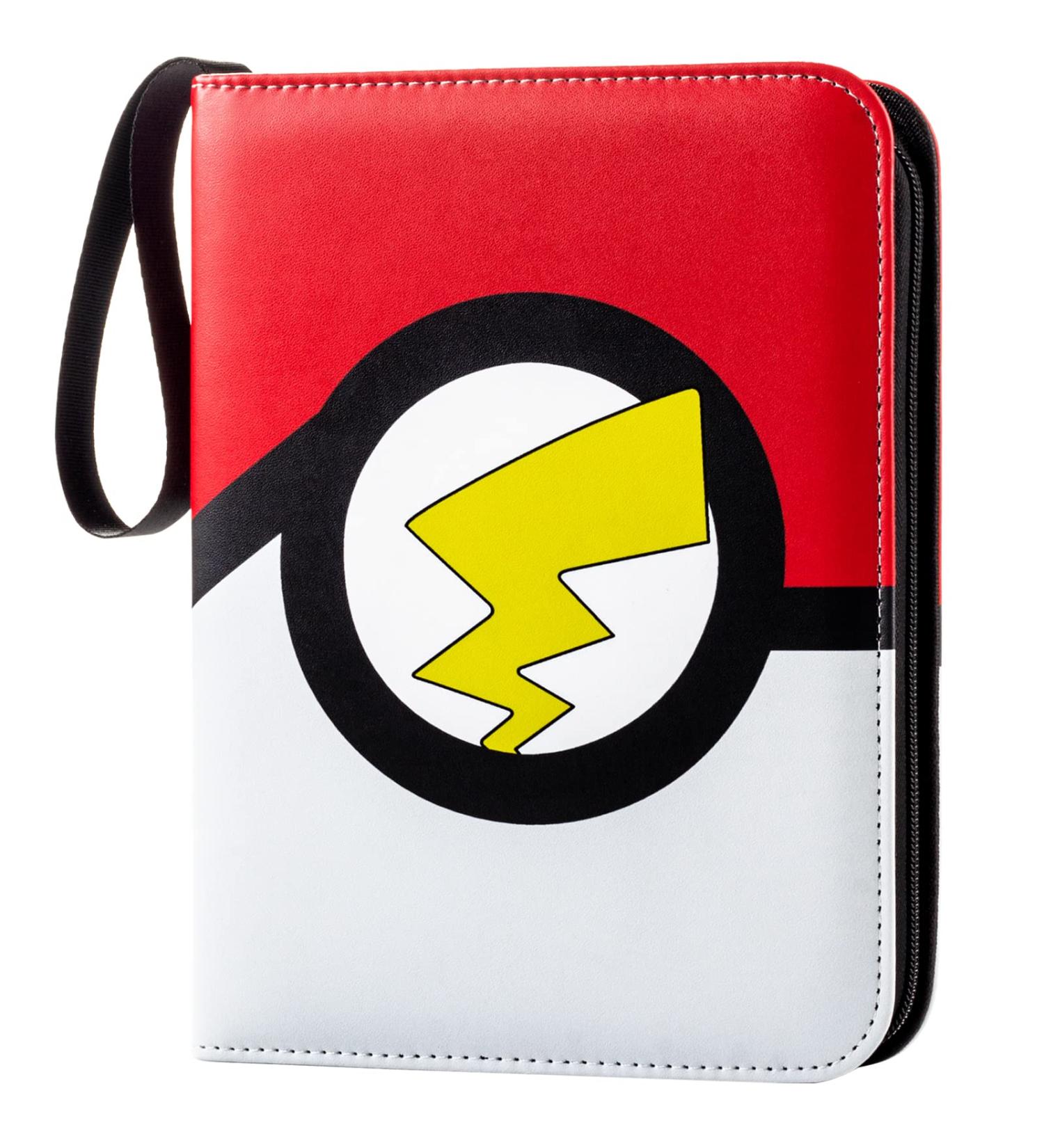 4-Pocket Trading Card Binder with 50 Removable Sheets - Holds 400 Cards - Yugioh, MTG, TCG - Card Collector Album Folder - Zipper Closure - Red/White - Perfect Toy Gift for Boys and Girls - Buy Online on SooperMarket.com