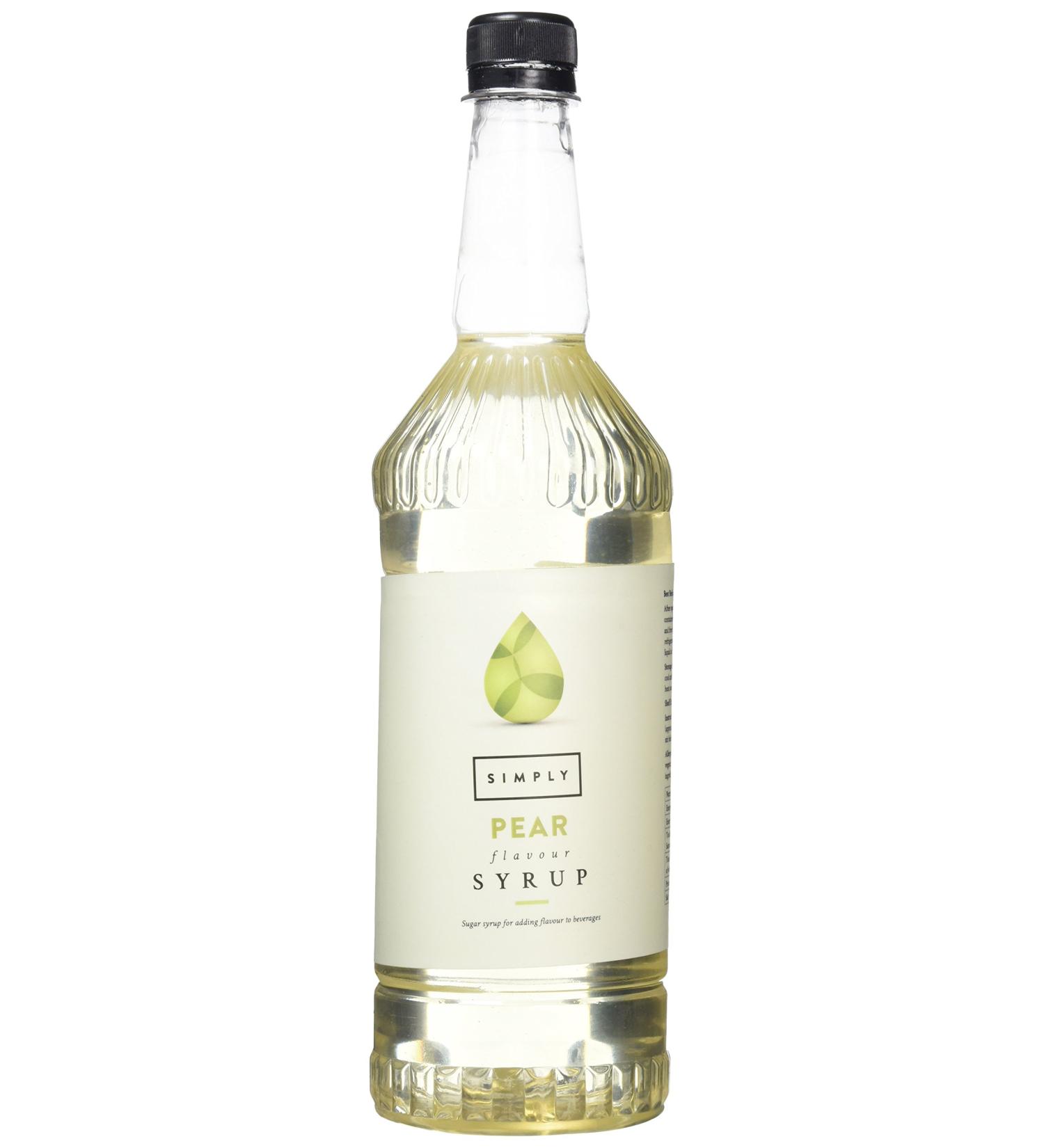 Simply Pear Syrup - Vegan & Nut-Free Flavoured Syrup for Coffee, Cocktails & Baking - 1 Litre (Pack of 1) - Buy Online on SooperMarket.com